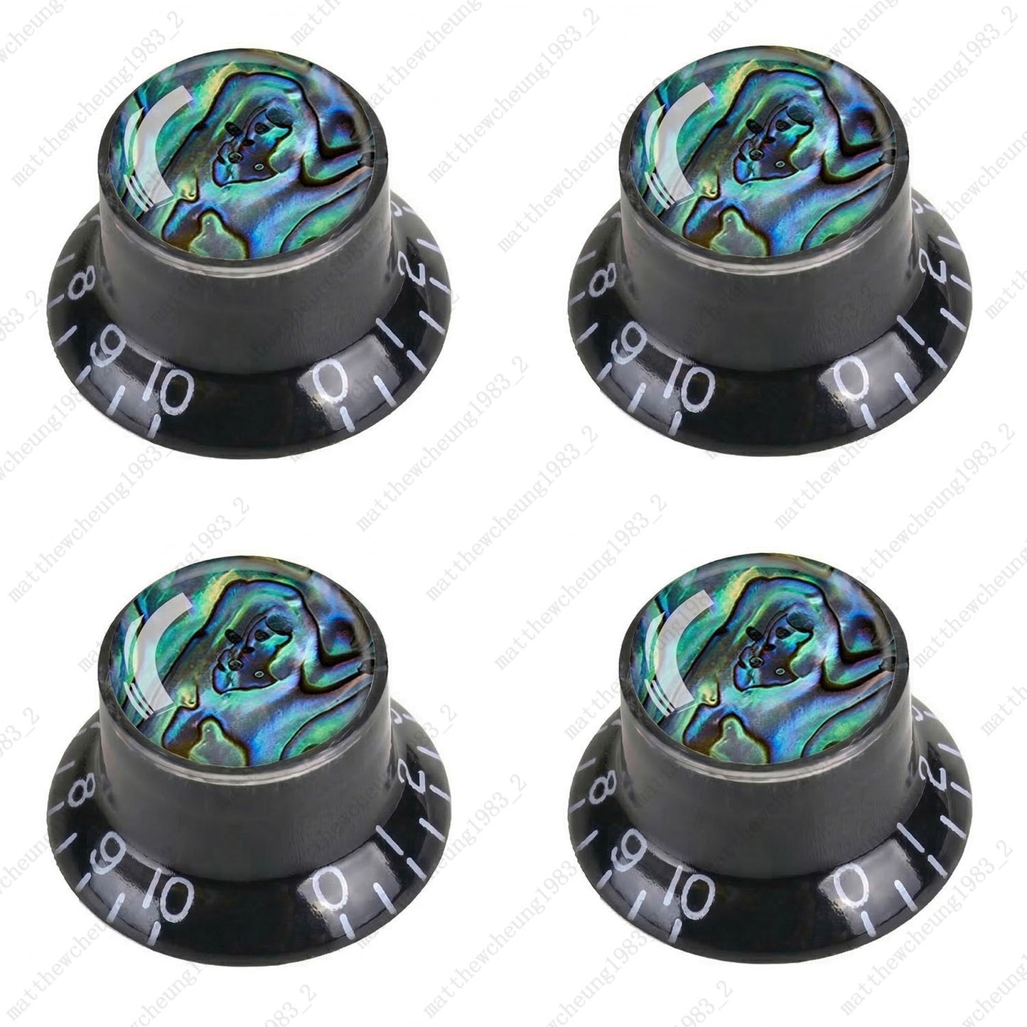 4Pcs Black Guitar Reflector Knos For Les Paul SG -10 Seashell Pattern Options