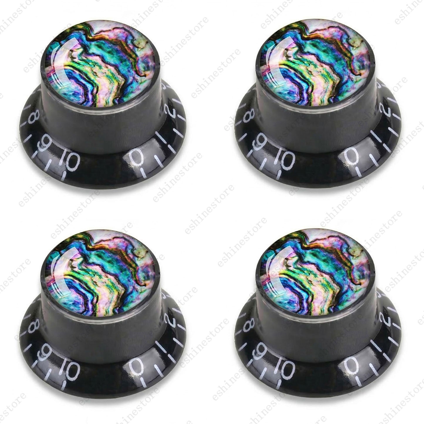 Guitar Reflector Knob with Seashell Pattern Cap Top Hat Knob for Les Paul SG -09