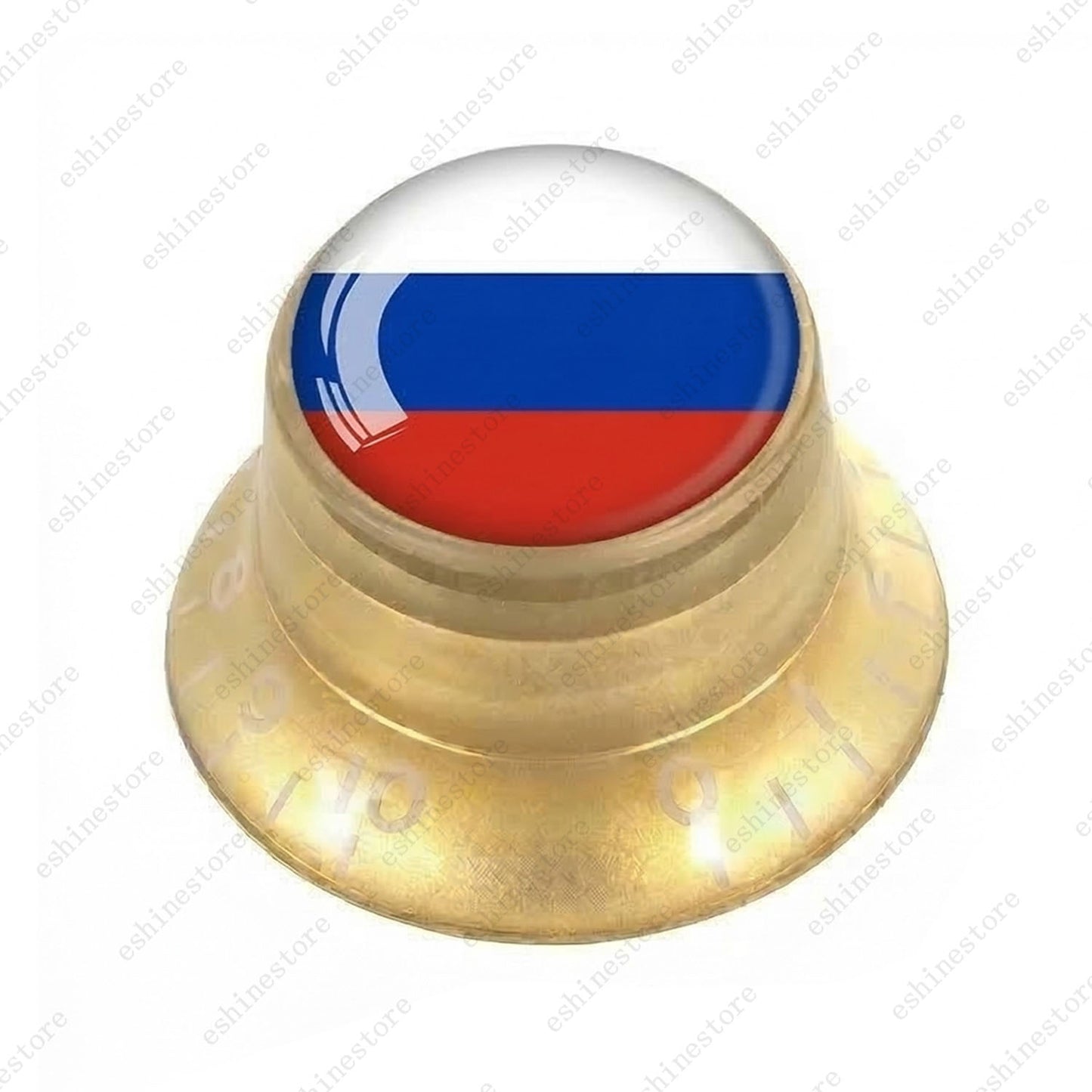 Guitar Reflector Knobs w/ Russian Flag Design Cap Top Hat Knobs for Les Paul SG