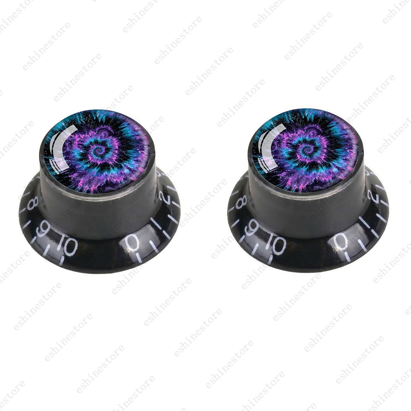 Guitar Reflector Knobs with Spiral Tie Dye Cap Top Hat Knob for Les Paul SG - 08