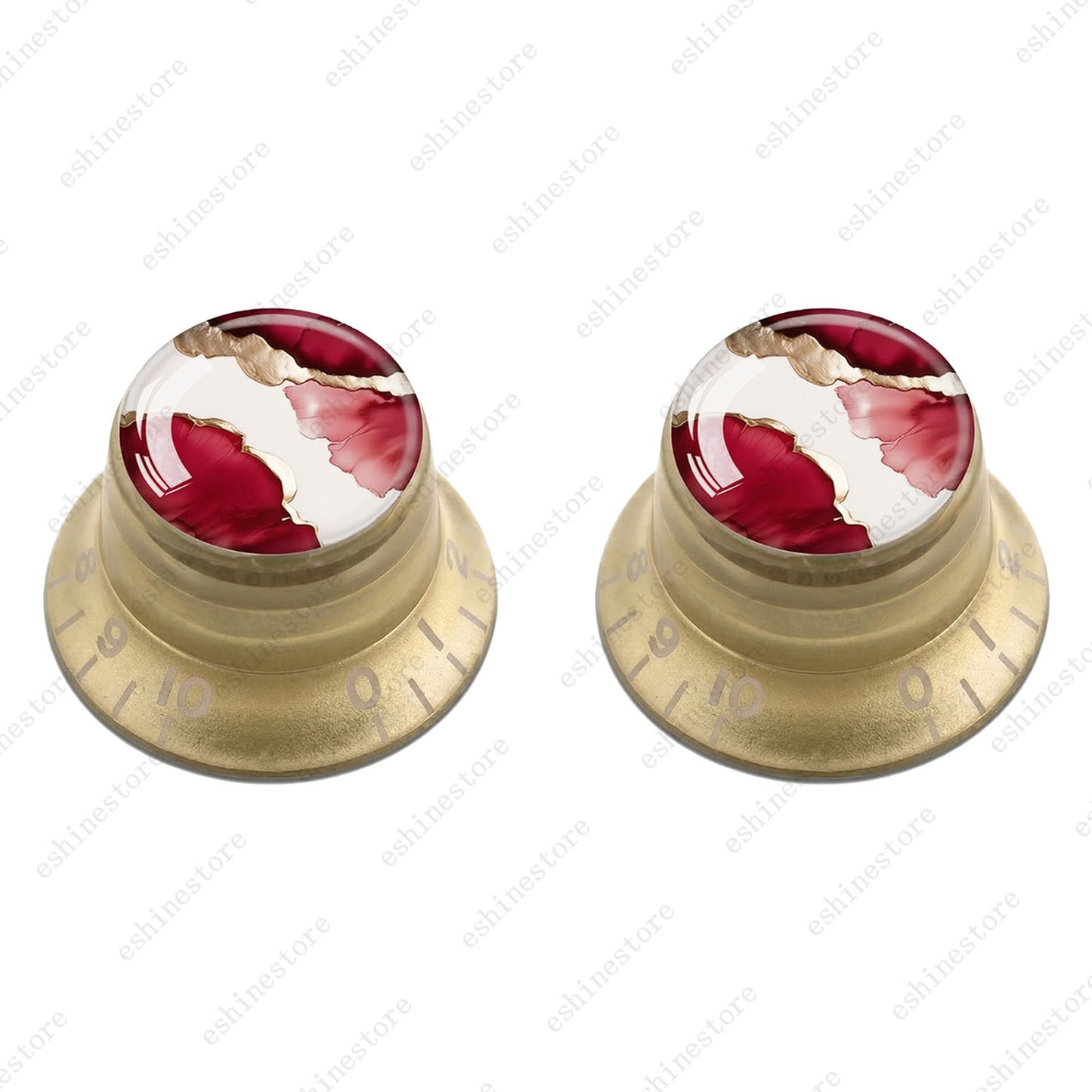 Guitar Reflector Knobs with Abstract Art Cap Top Hat Knobs for Les Paul SG - 06