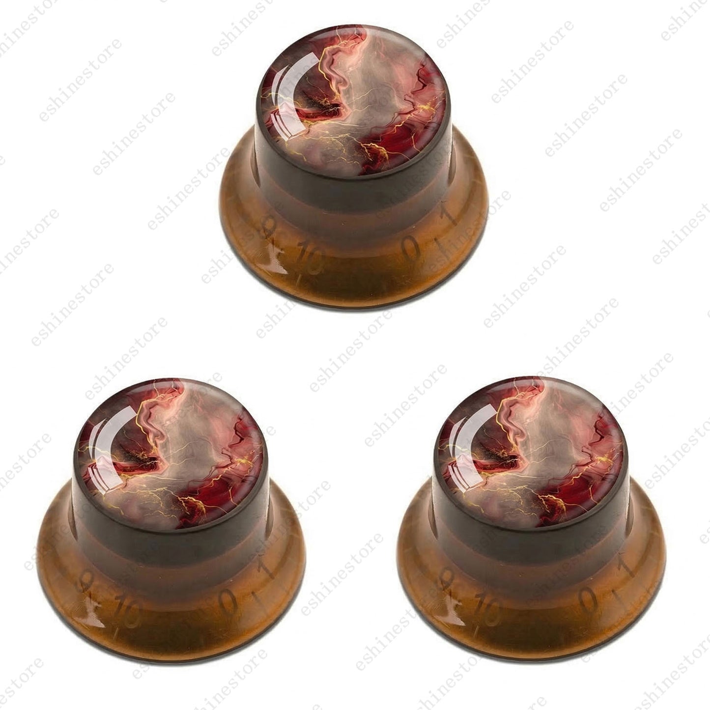 Guitar Reflector Knobs with Abstract Art Cap Top Hat Knobs for Les Paul SG - 05