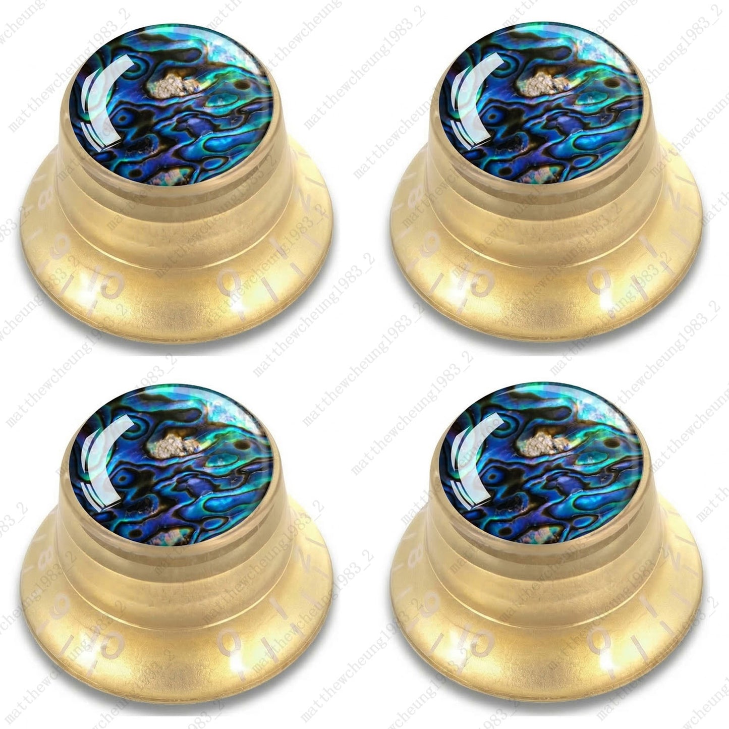 4Pcs Gold Guitar Reflector Knos For Les Paul SG -10 Seashell Pattern Options