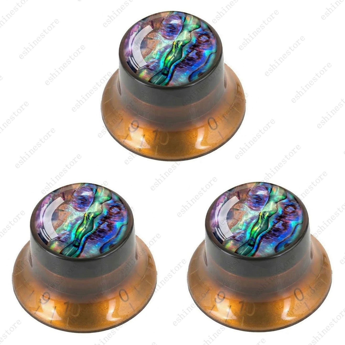Guitar Reflector Knob with Seashell Pattern Cap Top Hat Knob for Les Paul SG -01