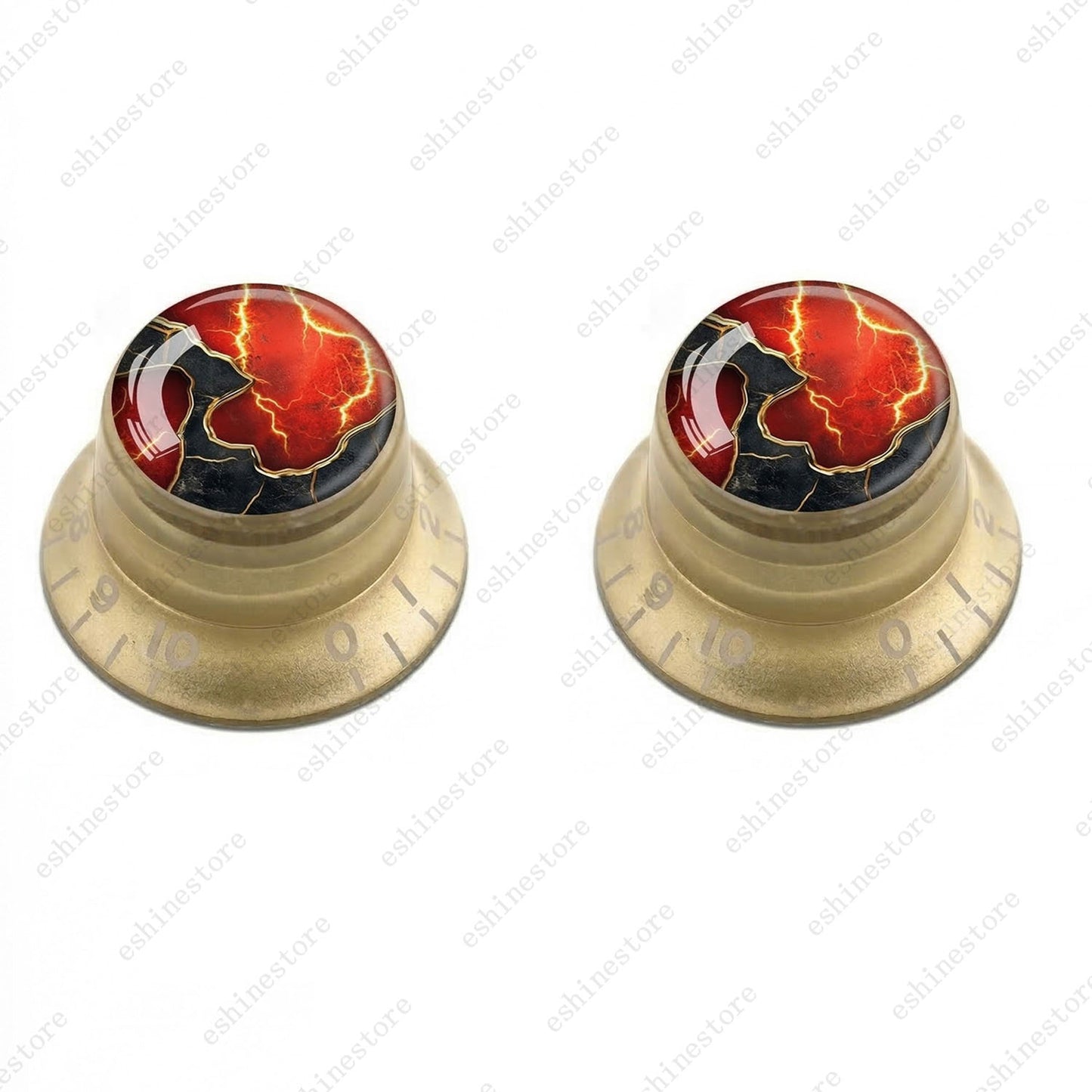 Guitar Reflector Knobs with Abstract Art Cap Top Hat Knobs for Les Paul SG - 10