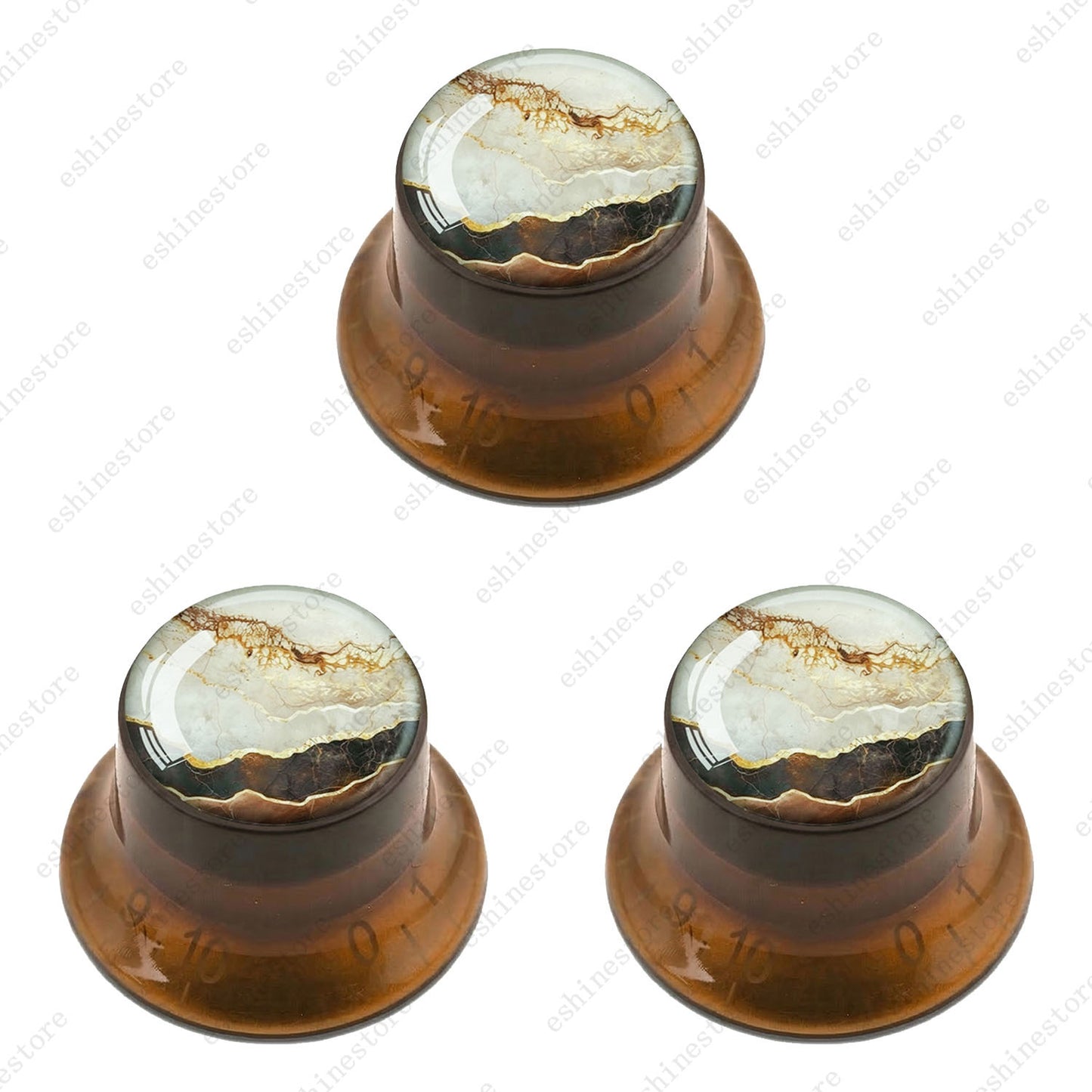 Guitar Reflector Knobs with Marble Texture Cap Top Hat Knob for Les Paul SG - 07