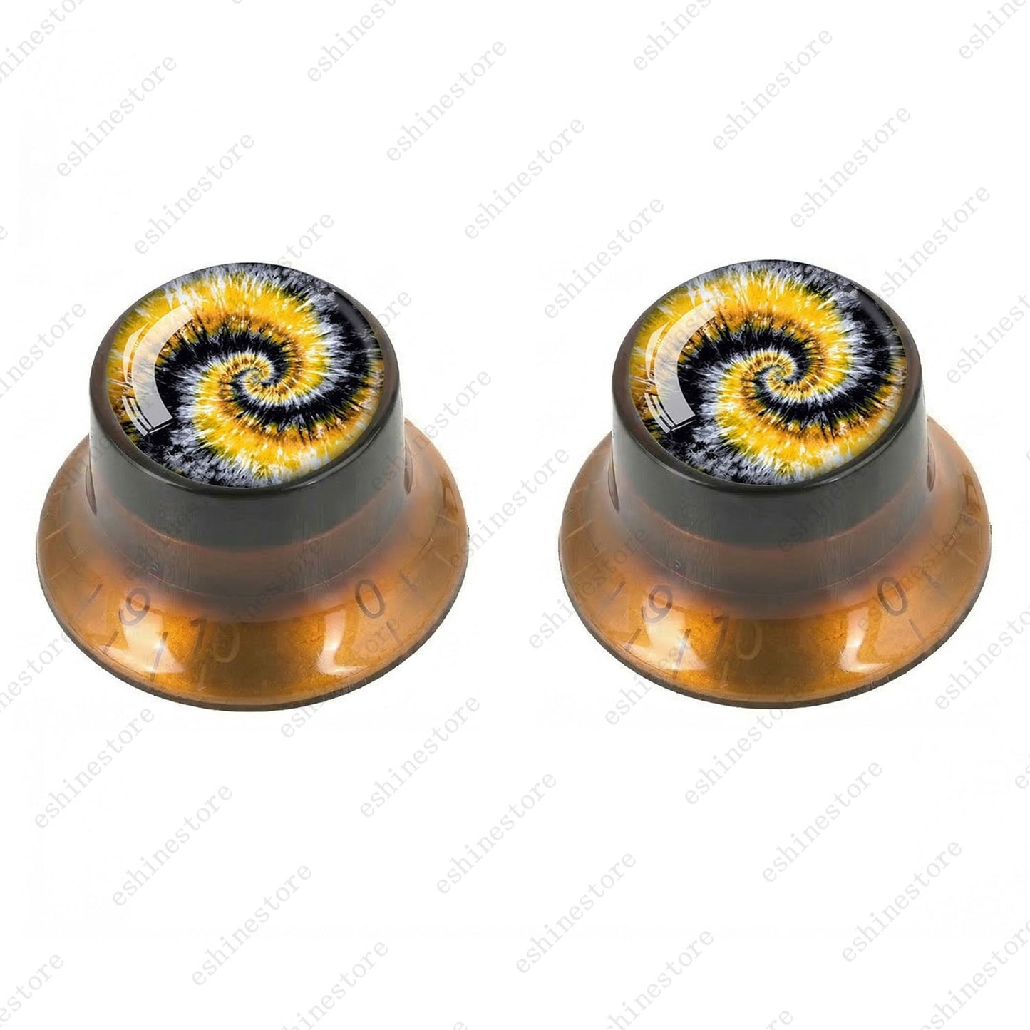 Guitar Reflector Knobs with Spiral Tie Dye Cap Top Hat Knob for Les Paul SG - 06