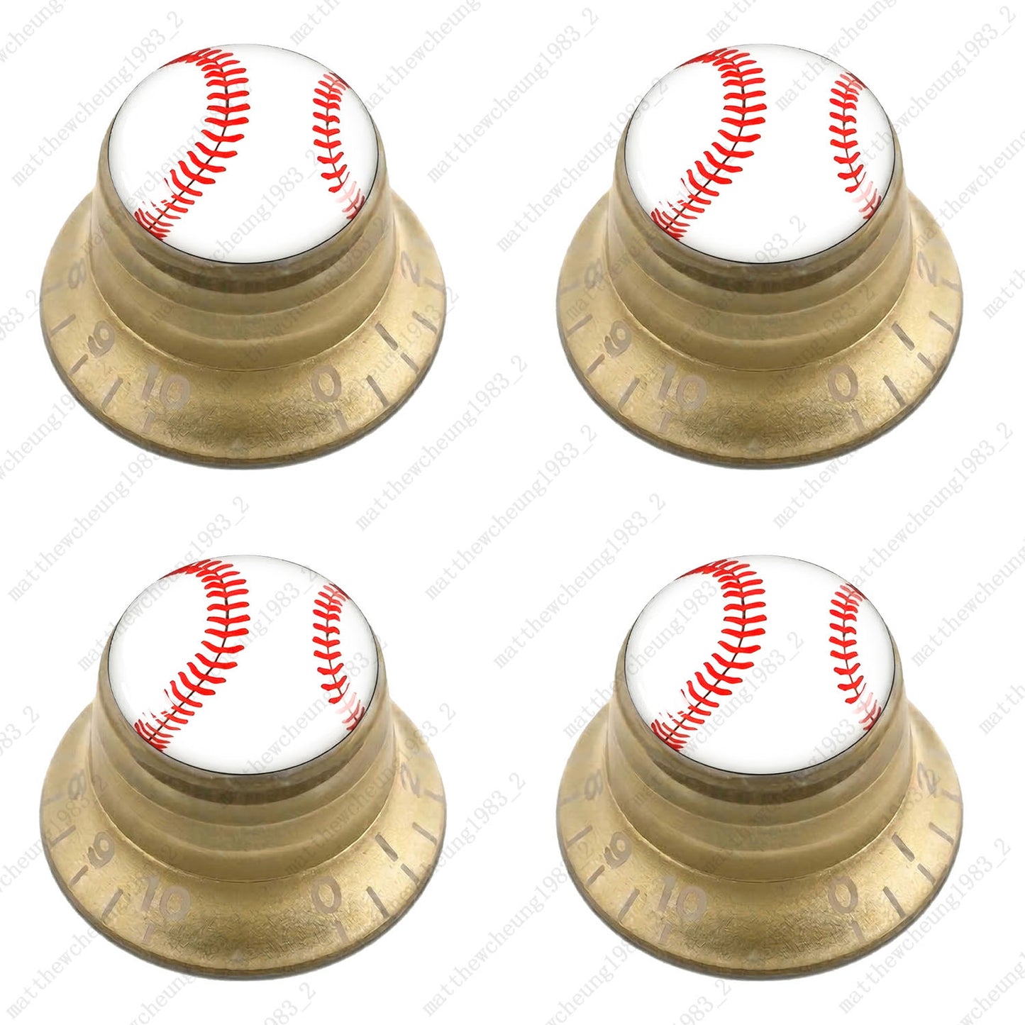 4Pcs Gold Guitar Reflector Knobs For Les Paul SG  - 10 Ball Styles Available