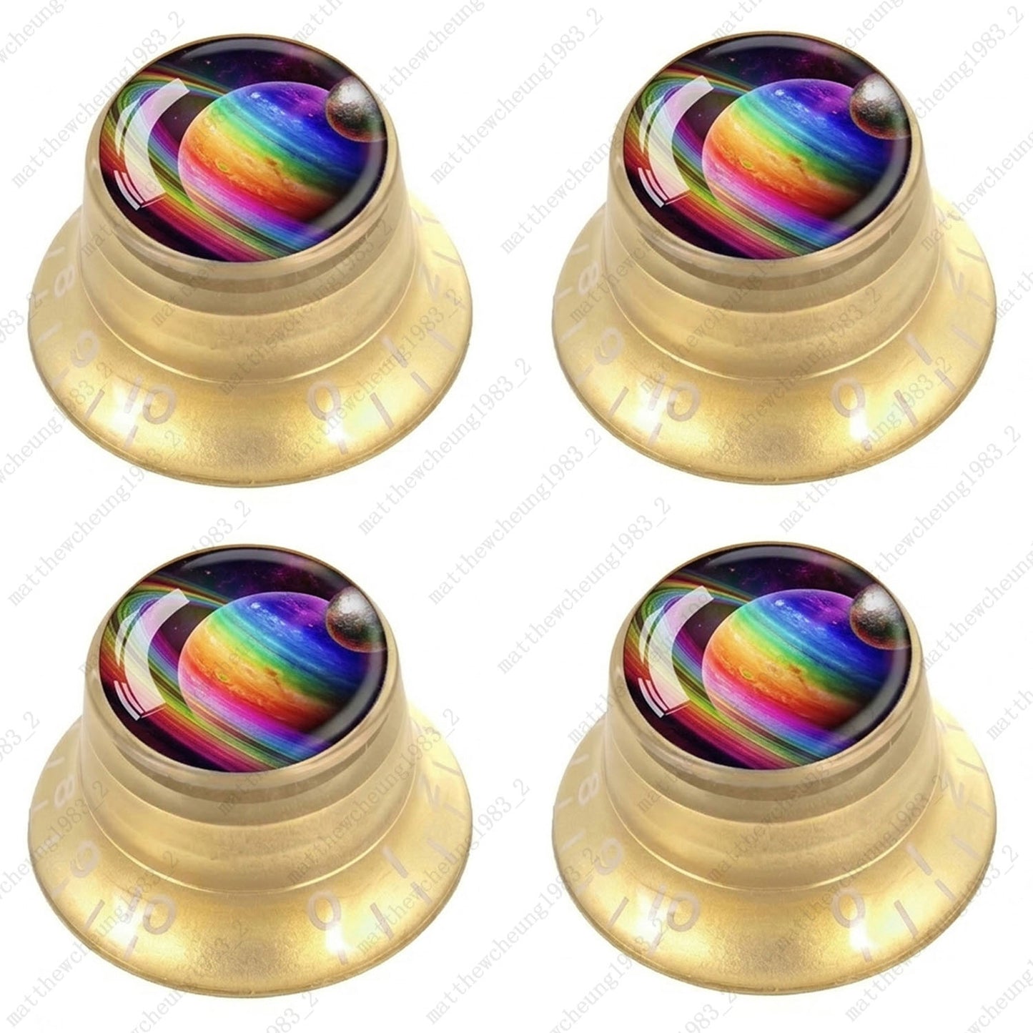 4Pcs Gold Guitar Reflector Knos For Les Paul SG -8 Solar System Pattern Option