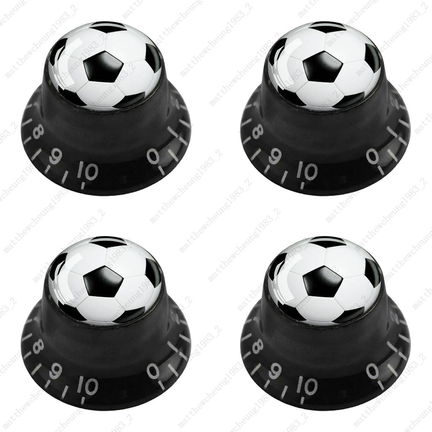 4Pcs Black Guitar Reflector Knobs For Les Paul SG  - 10 Ball Styles Available