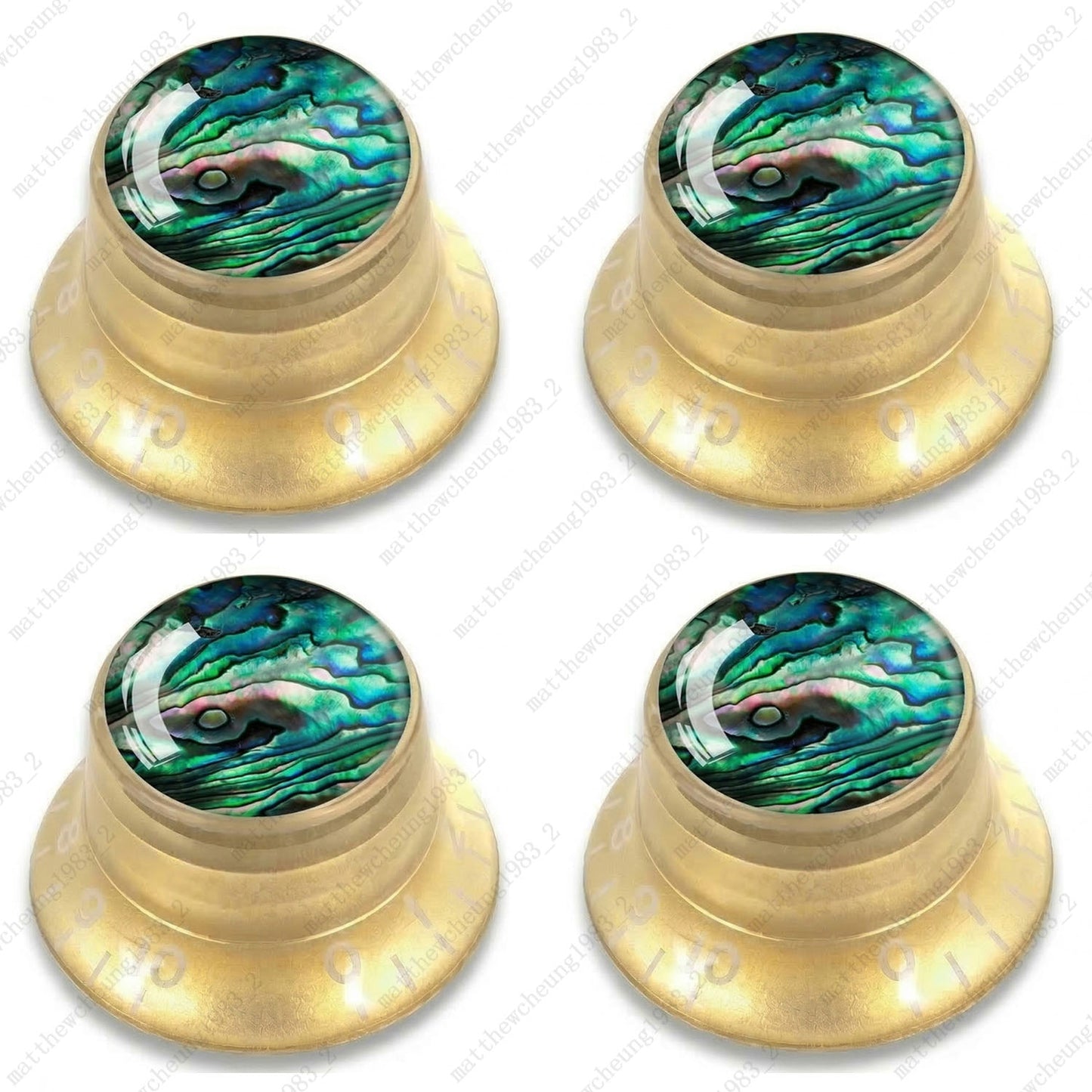 4Pcs Gold Guitar Reflector Knos For Les Paul SG -10 Seashell Pattern Options