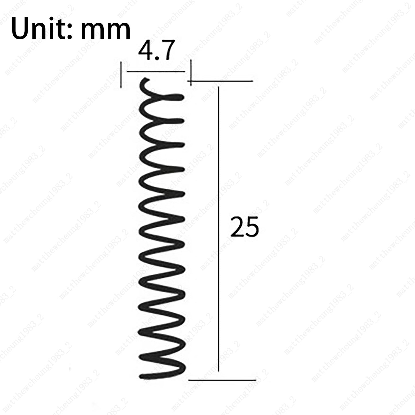 10x Nickel 4.7x25mm Straight Humbucker Pickup Spring adjustment Mounting Springs