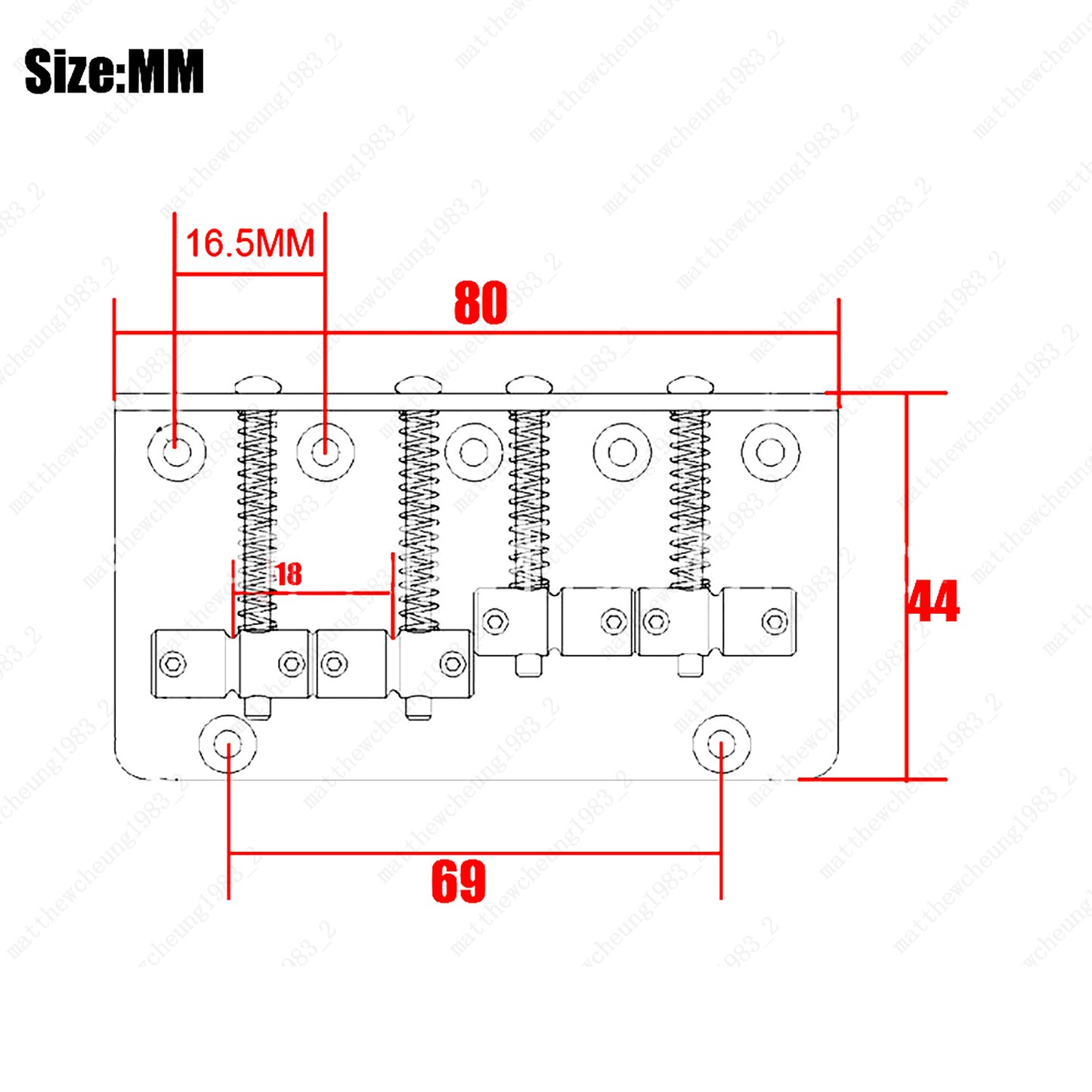4 String Electric Bass Bridge Brass Saddle For Jazz/Precision Bass Guitar