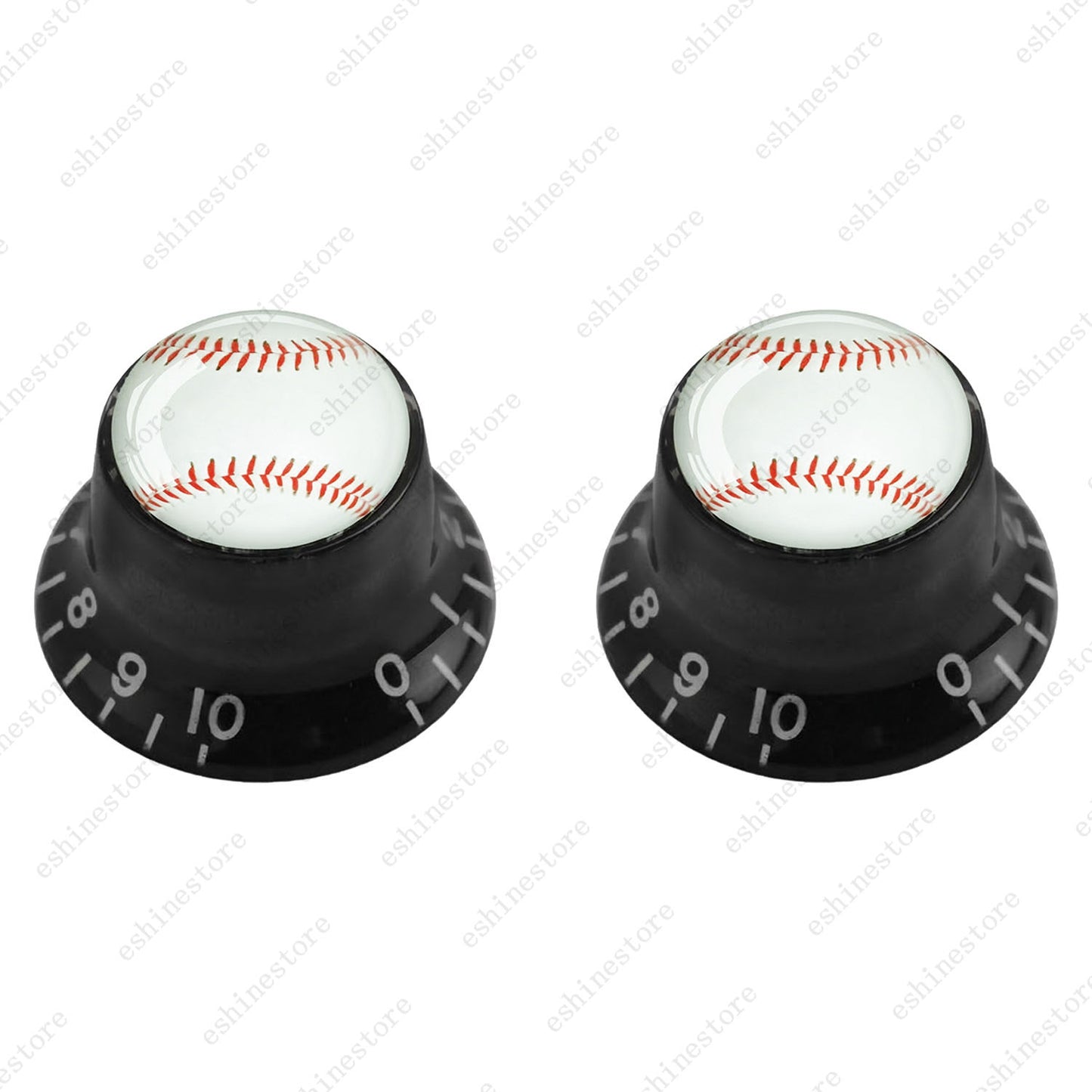 Guitar Reflector Knobs w/ White Baseball Design Cap Top Hat Knob for Les Paul SG