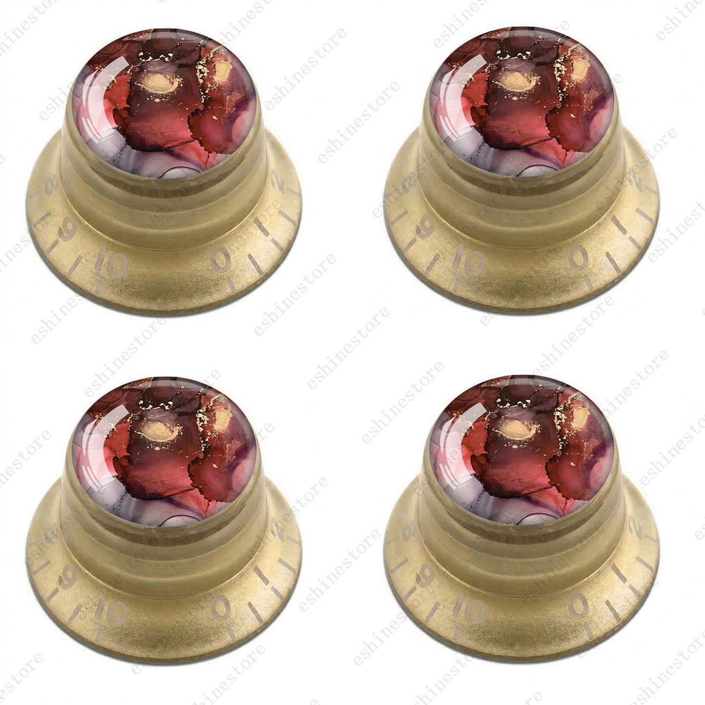 Guitar Reflector Knobs with Abstract Art Cap Top Hat Knobs for Les Paul SG - 07