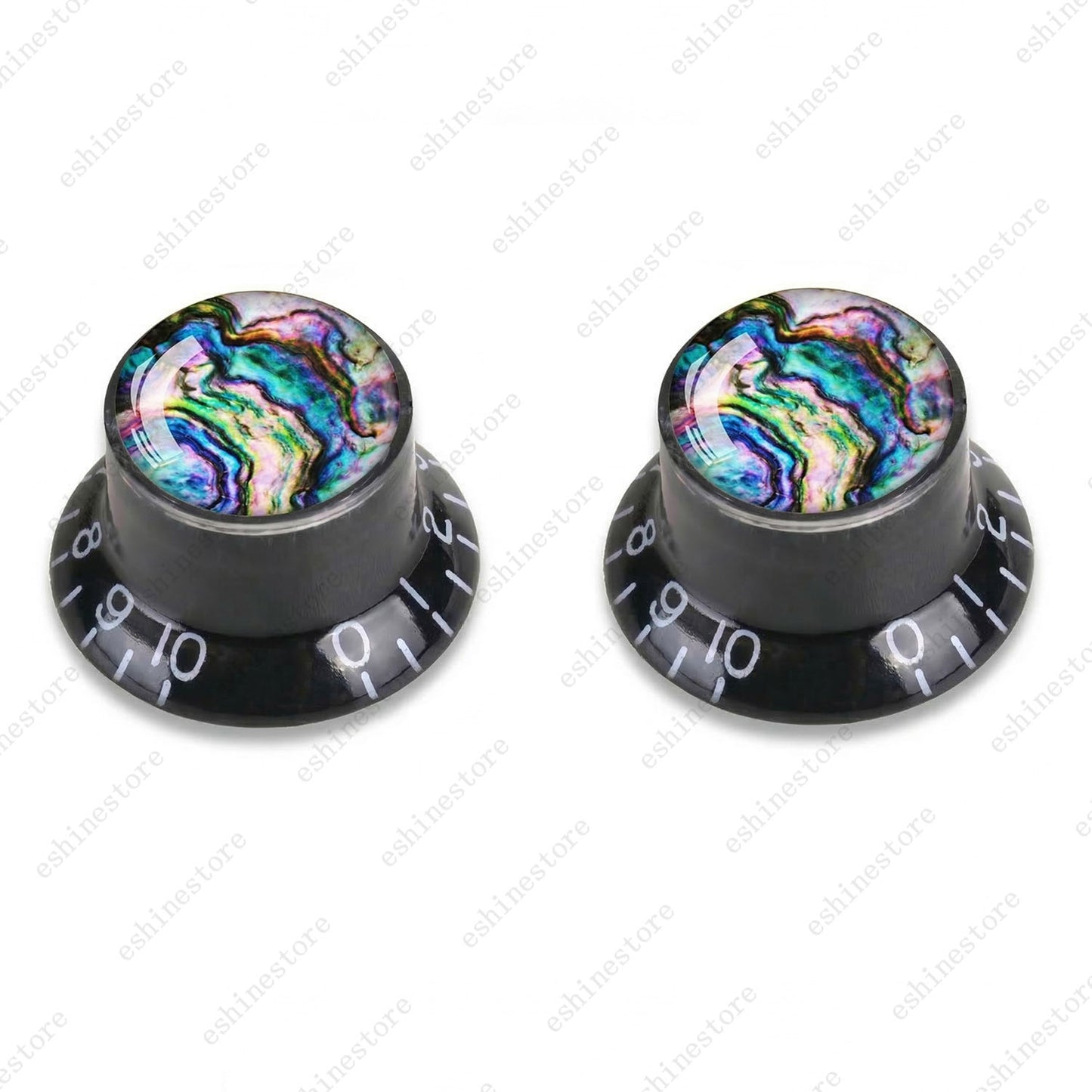 Guitar Reflector Knob with Seashell Pattern Cap Top Hat Knob for Les Paul SG -09