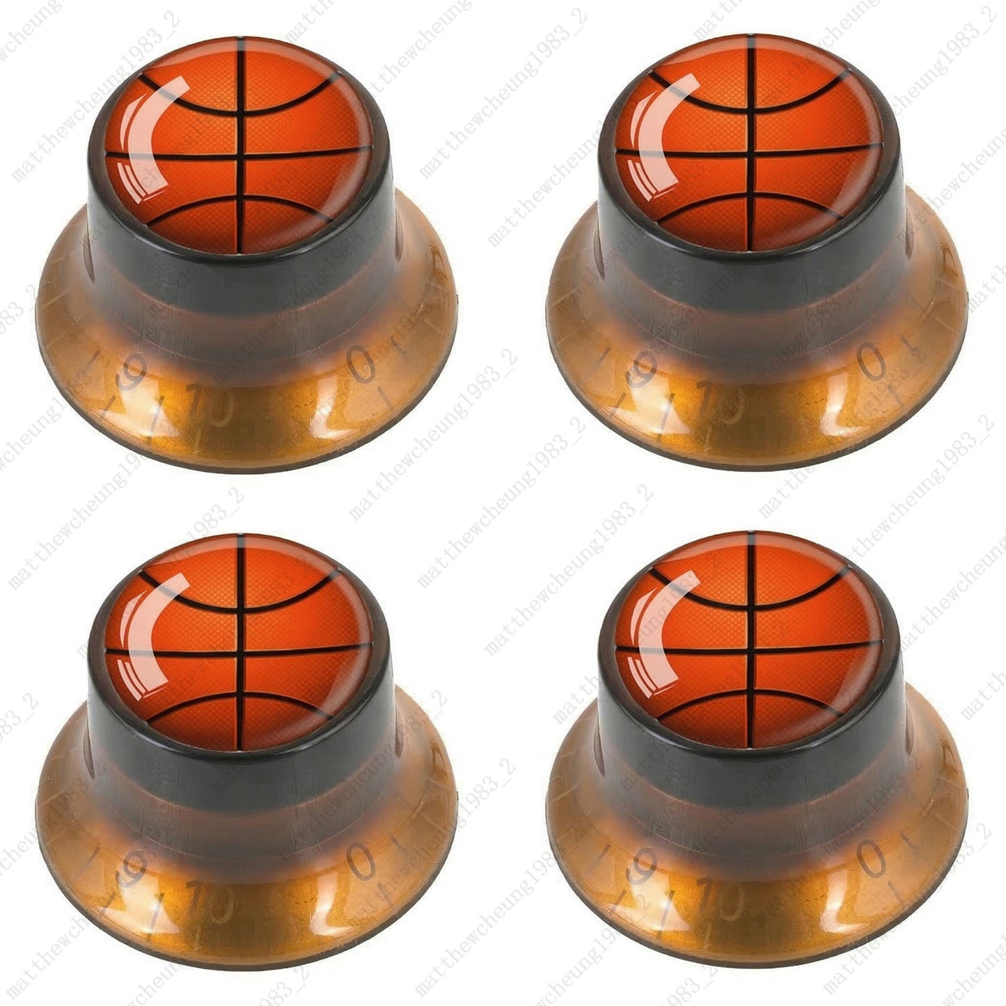 4Pcs Amber Guitar Reflector Knobs For Les Paul SG  - 10 Ball Styles Available