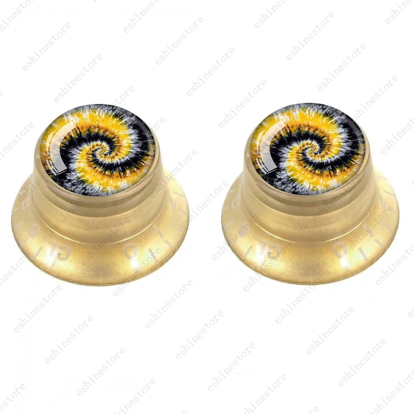 Guitar Reflector Knobs with Spiral Tie Dye Cap Top Hat Knob for Les Paul SG - 06