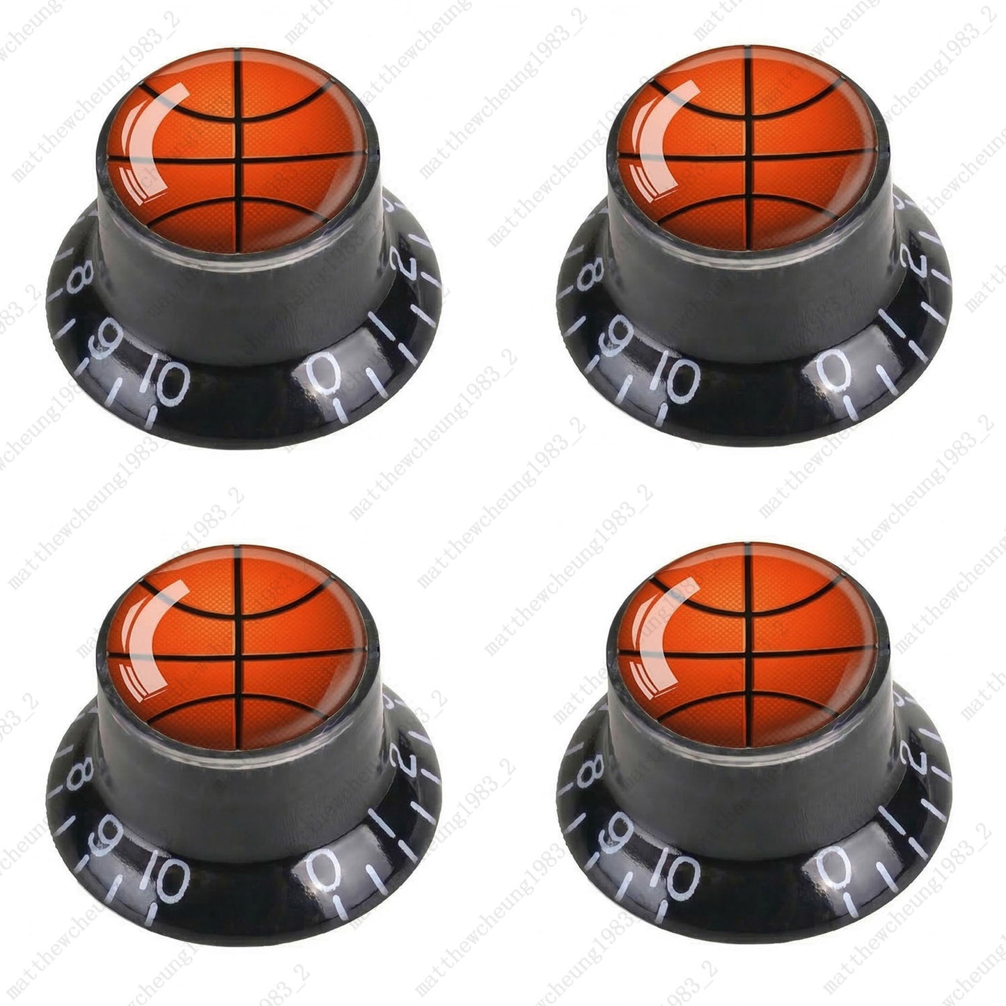 4Pcs Black Guitar Reflector Knobs For Les Paul SG  - 10 Ball Styles Available