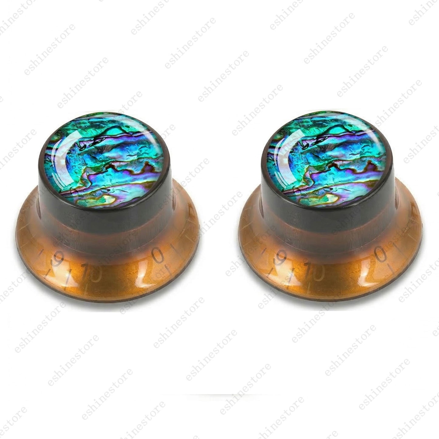Guitar Reflector Knob with Seashell Pattern Cap Top Hat Knob for Les Paul SG -08