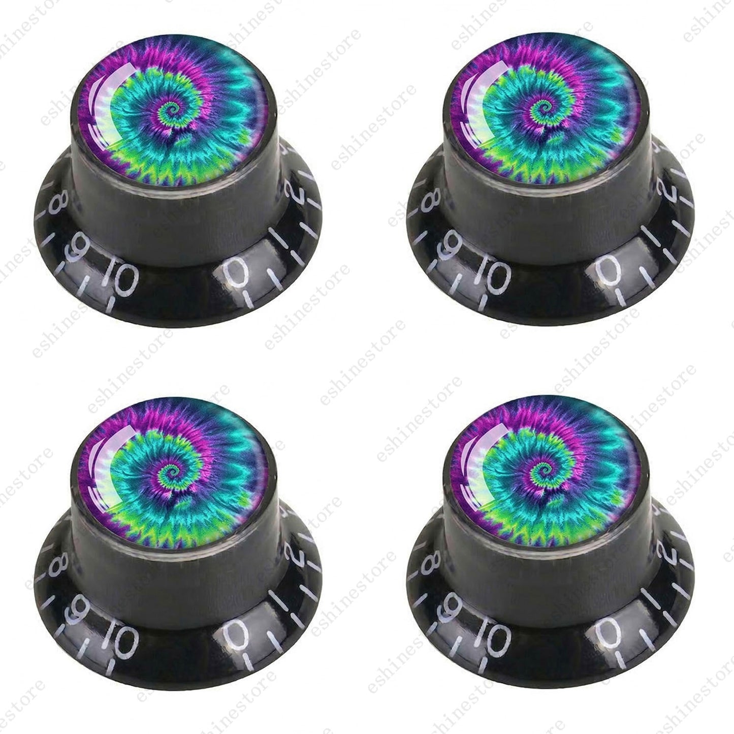 Guitar Reflector Knobs with Spiral Tie Dye Cap Top Hat Knob for Les Paul SG - 03
