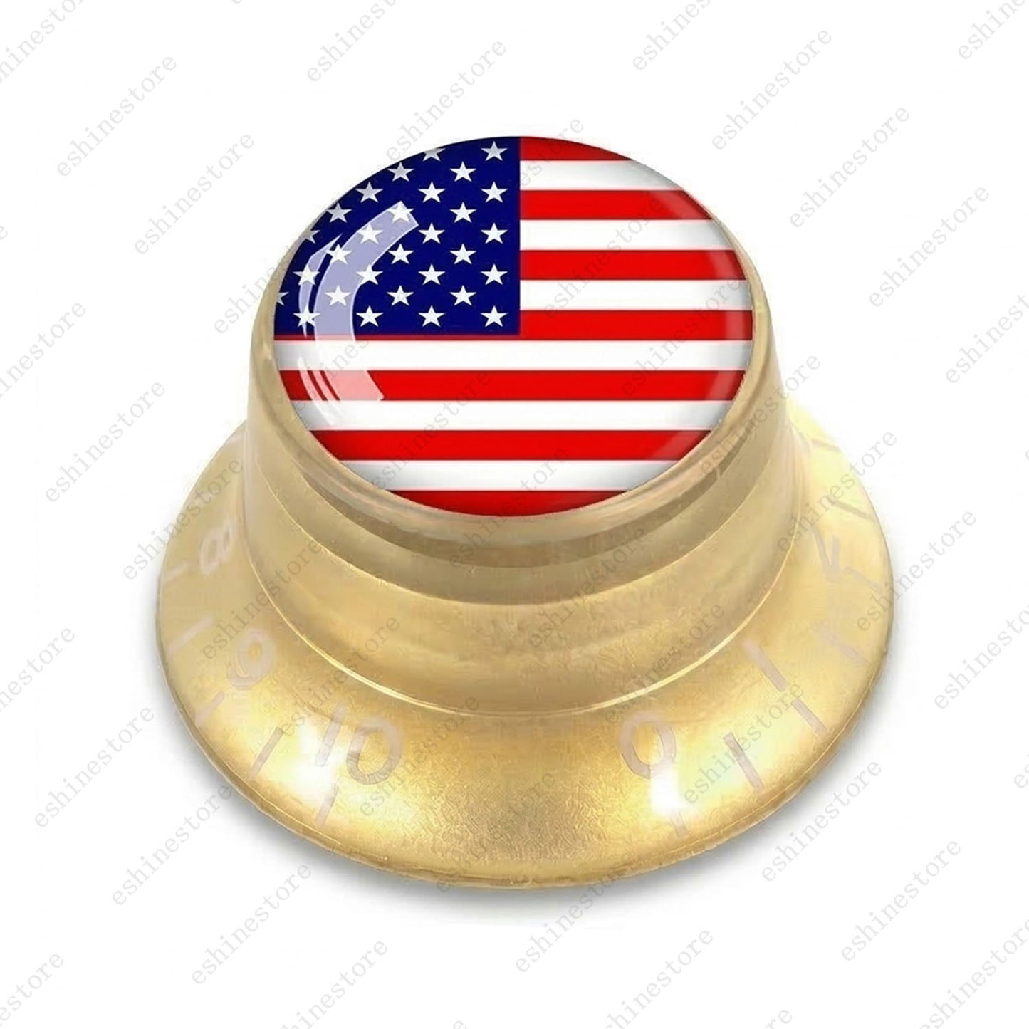 Guitar Reflector Knobs w/ American Flag Design Cap Top Hat Knobs for Les Paul SG