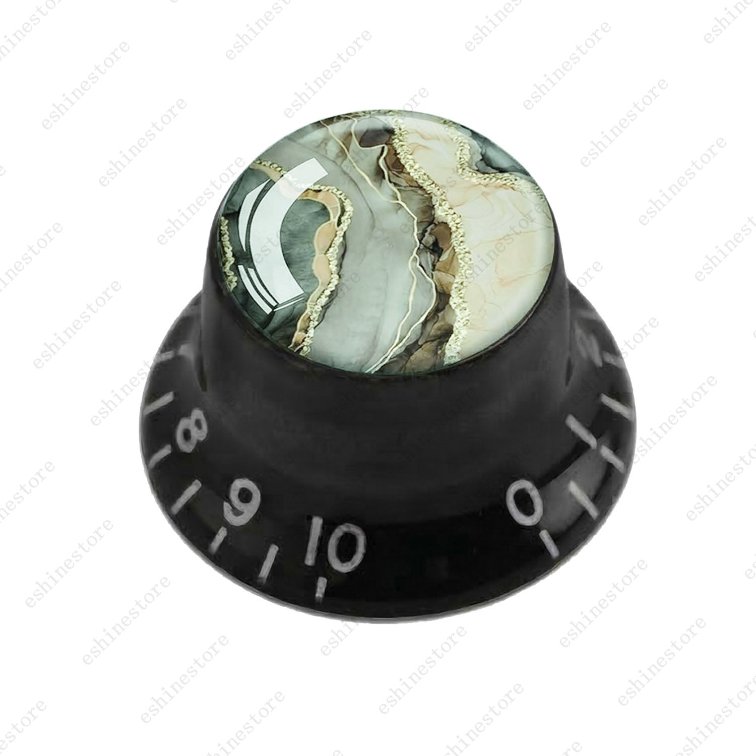 Guitar Reflector Knobs with Marble Texture Cap Top Hat Knob for Les Paul SG - 05