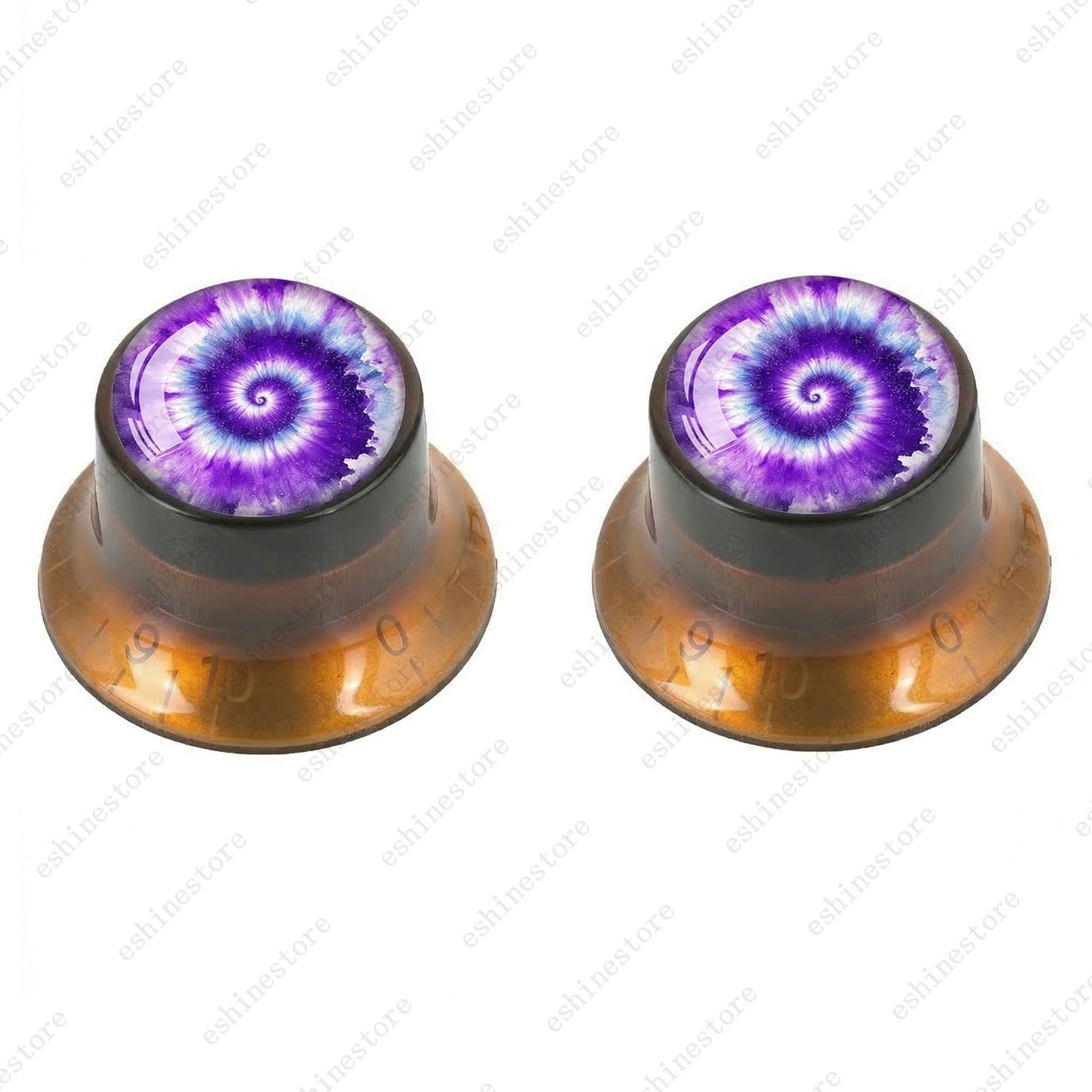 Guitar Reflector Knobs with Spiral Tie Dye Cap Top Hat Knob for Les Paul SG - 09