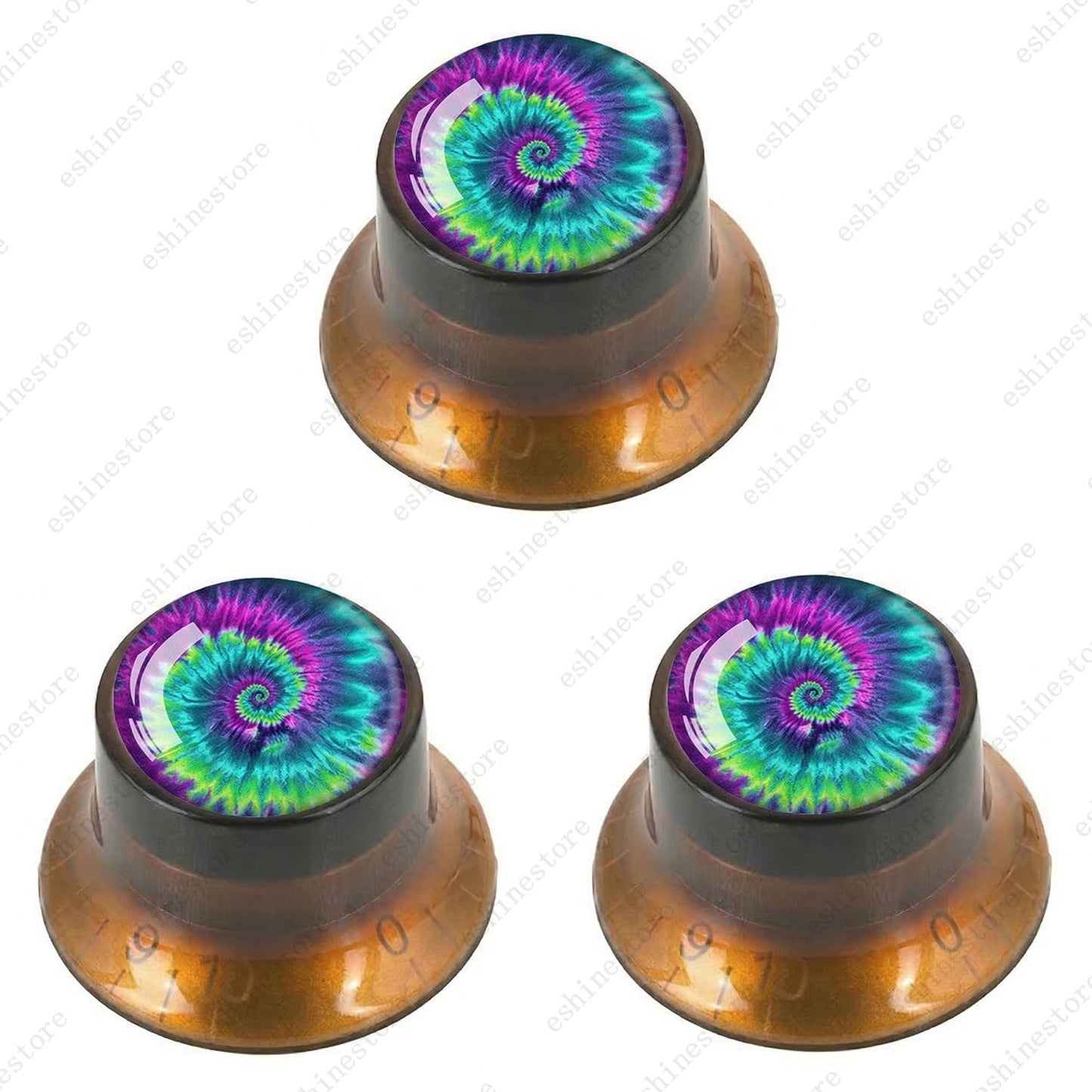 Guitar Reflector Knobs with Spiral Tie Dye Cap Top Hat Knob for Les Paul SG - 03