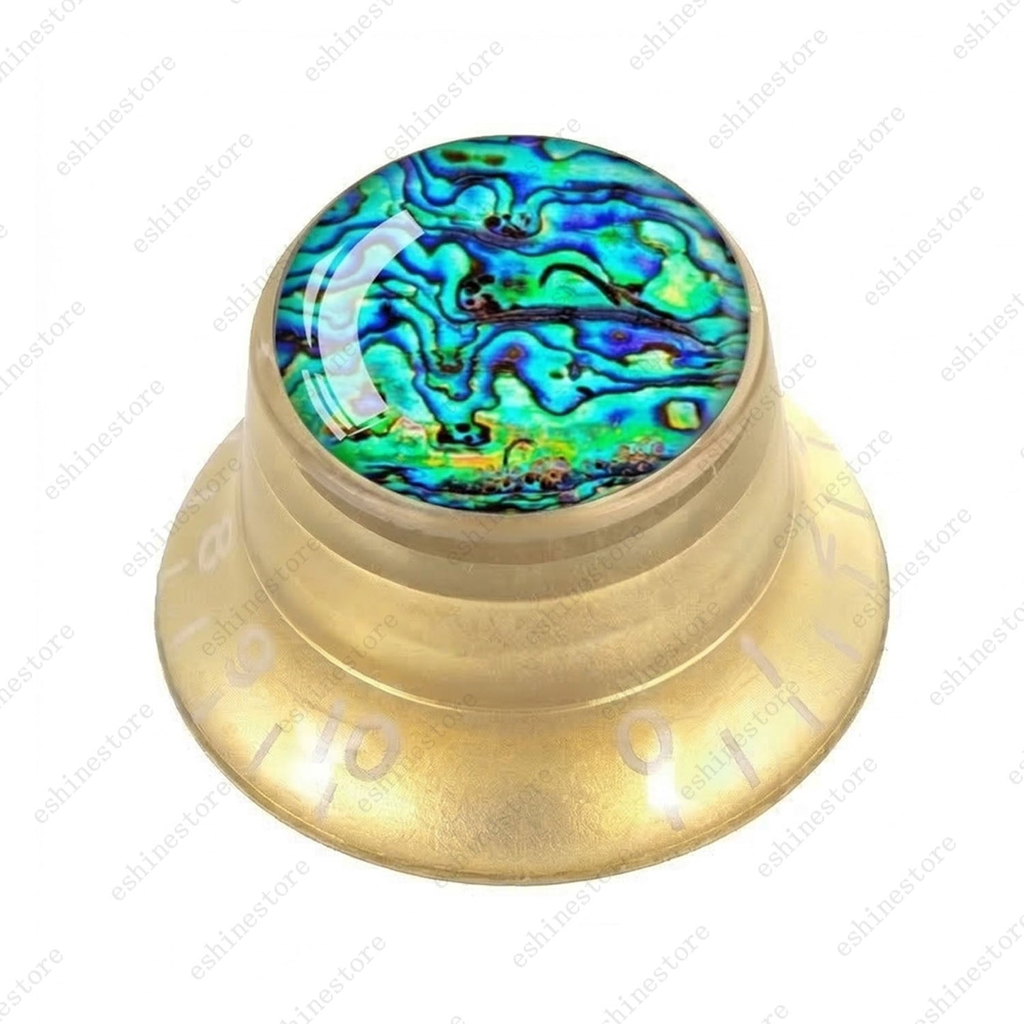 Guitar Reflector Knob with Seashell Pattern Cap Top Hat Knob for Les Paul SG -04