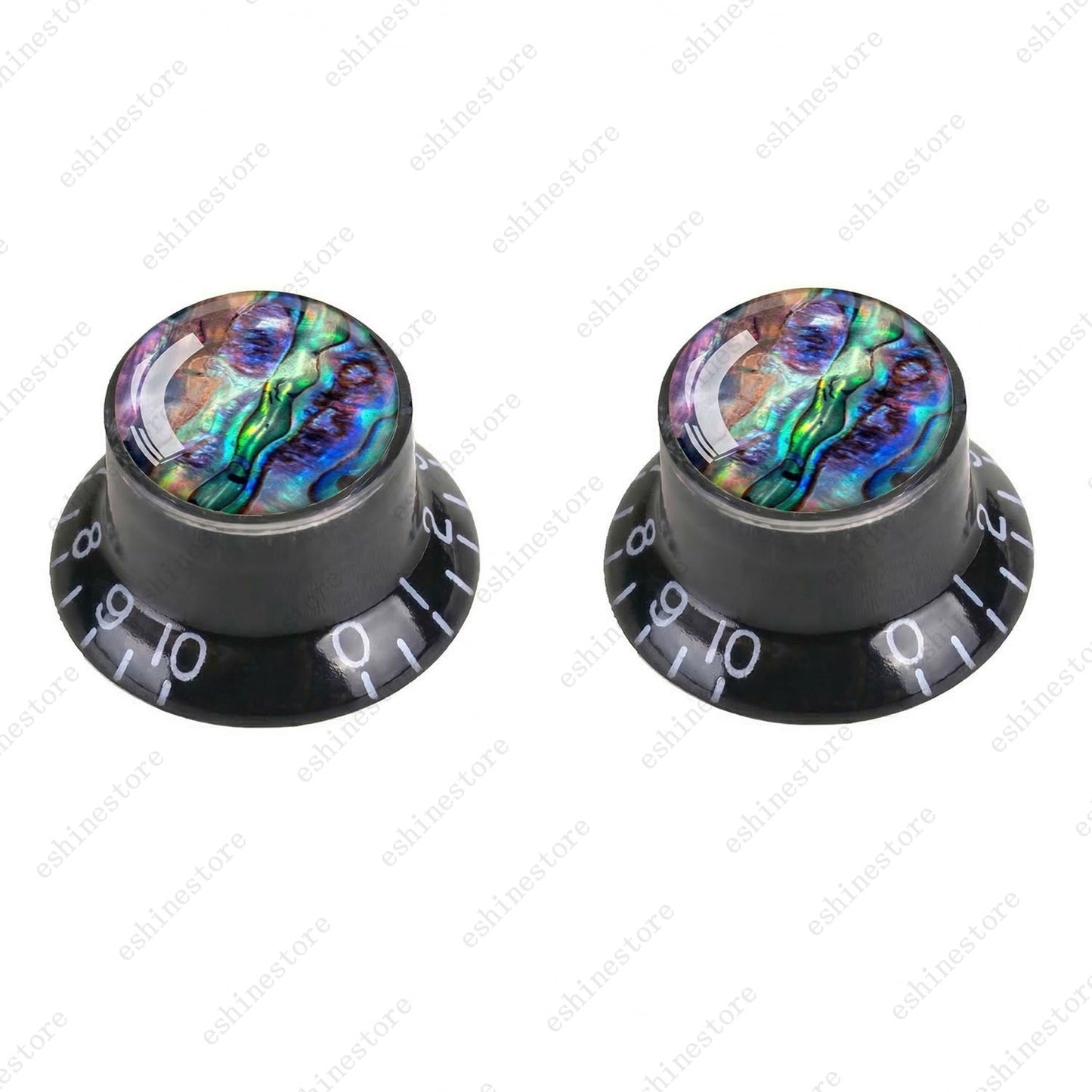 Guitar Reflector Knob with Seashell Pattern Cap Top Hat Knob for Les Paul SG -01