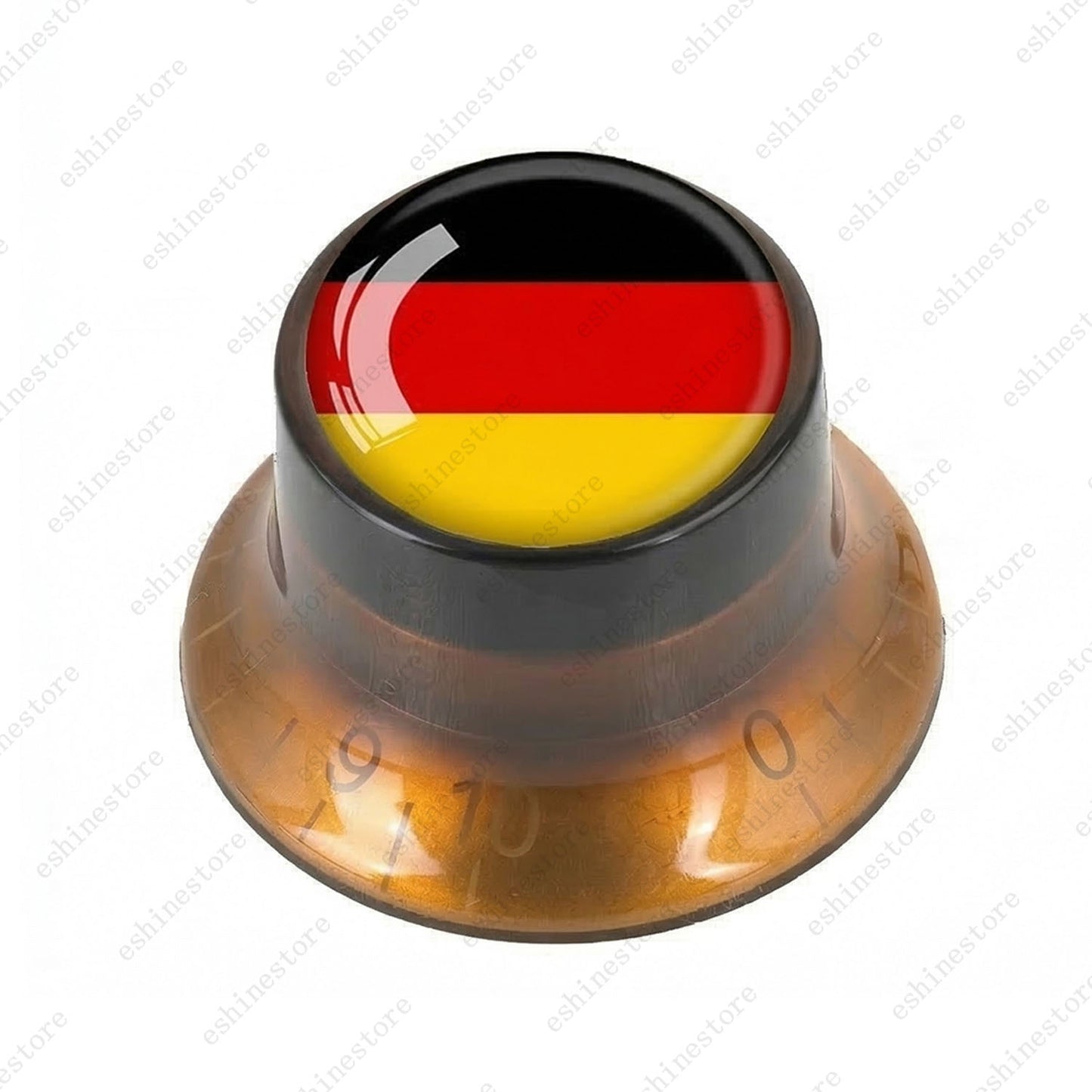 Guitar Reflector Knobs w/ Germany Flag Design Cap Top Hat Knobs for Les Paul SG