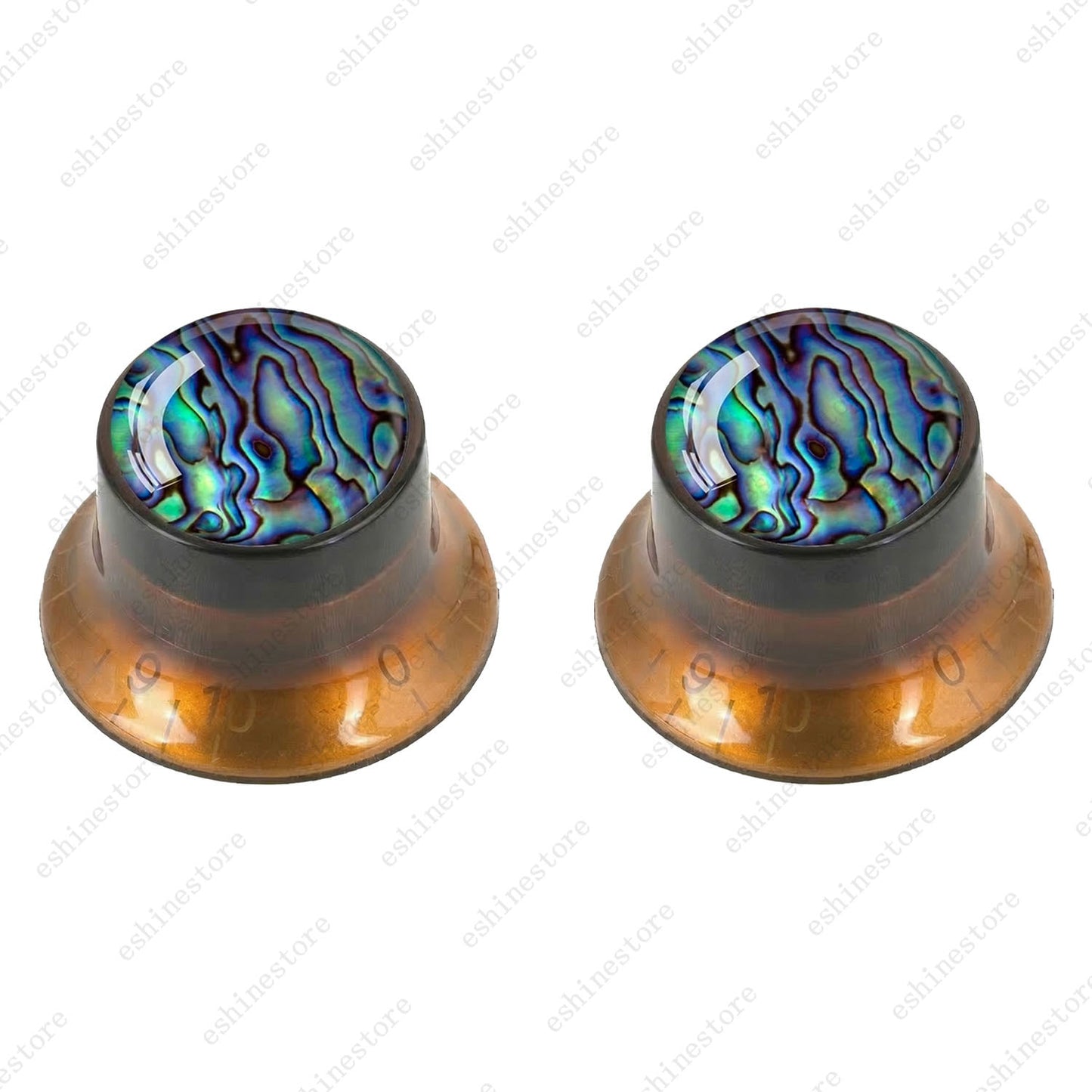 Guitar Reflector Knob with Seashell Pattern Cap Top Hat Knob for Les Paul SG -03