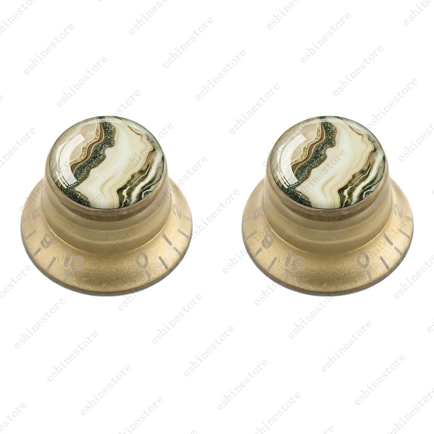 Guitar Reflector Knobs with Marble Texture Cap Top Hat Knob for Les Paul SG - 08