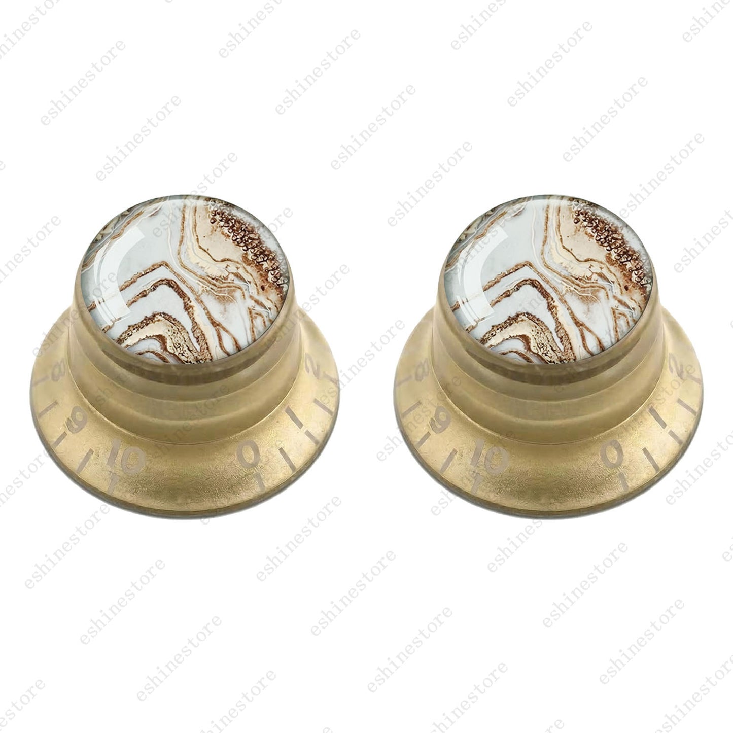 Guitar Reflector Knobs with Marble Texture Cap Top Hat Knob for Les Paul SG - 03