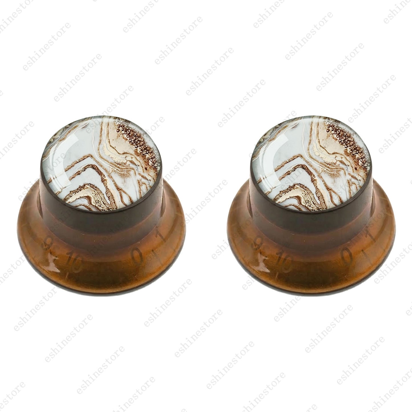 Guitar Reflector Knobs with Marble Texture Cap Top Hat Knob for Les Paul SG - 03