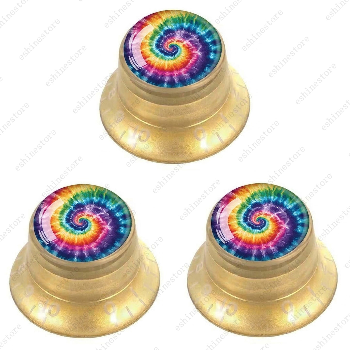 Guitar Reflector Knobs with Spiral Tie Dye Cap Top Hat Knob for Les Paul SG - 04
