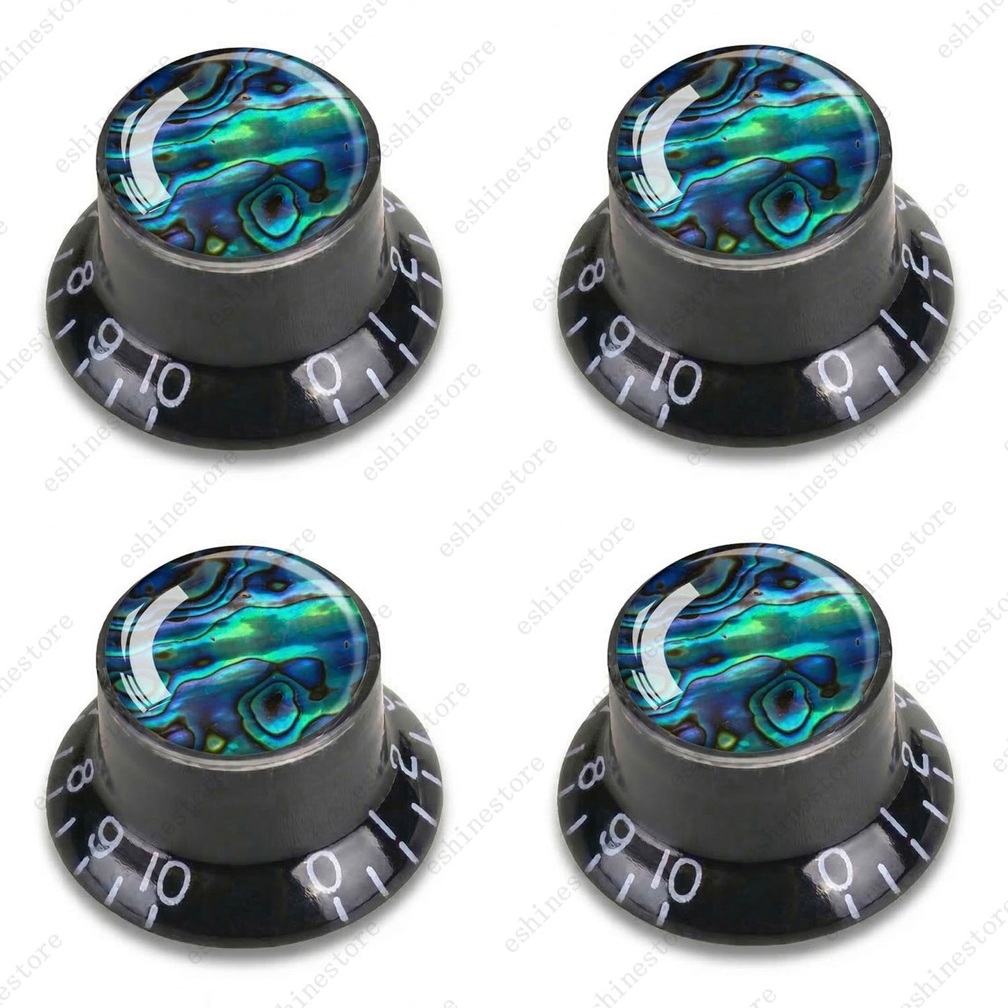 Guitar Reflector Knob with Seashell Pattern Cap Top Hat Knob for Les Paul SG -07