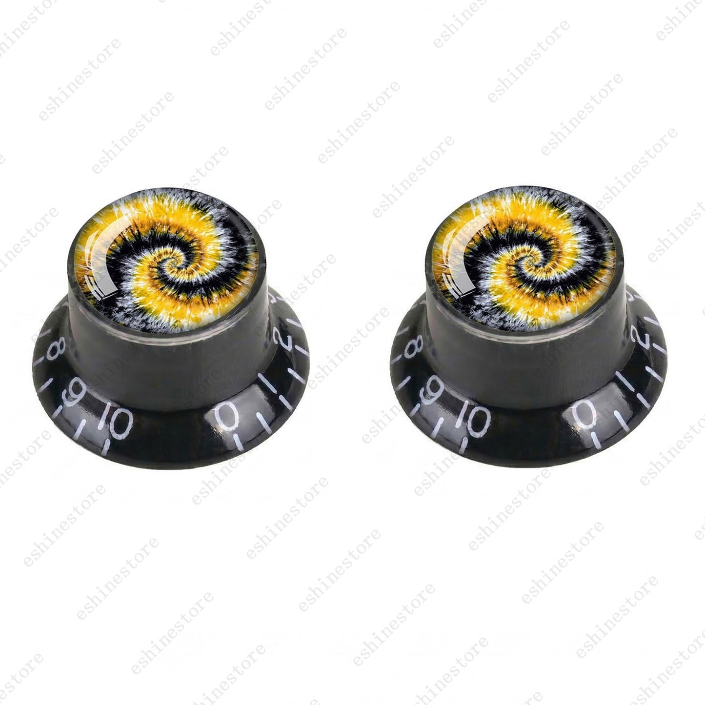 Guitar Reflector Knobs with Spiral Tie Dye Cap Top Hat Knob for Les Paul SG - 06