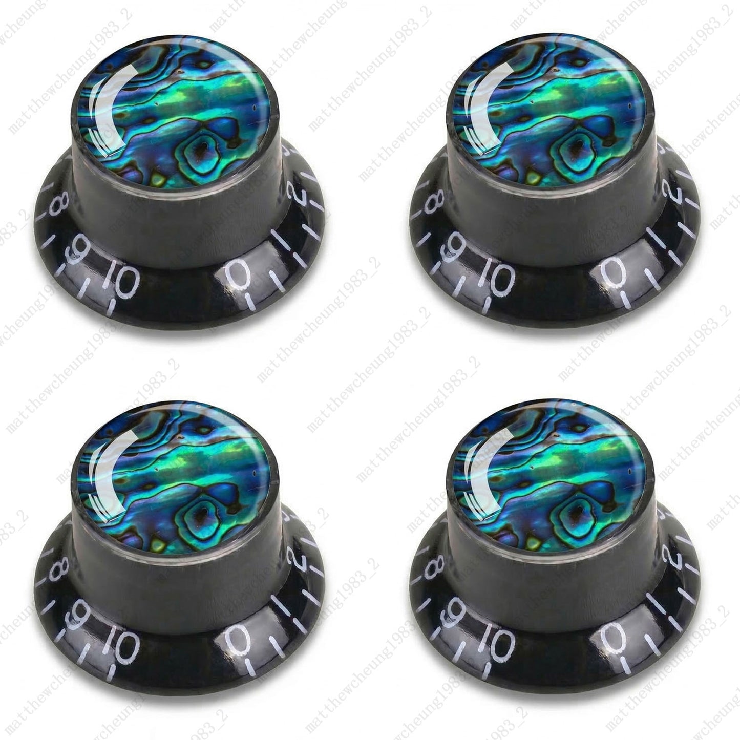4Pcs Black Guitar Reflector Knos For Les Paul SG -10 Seashell Pattern Options