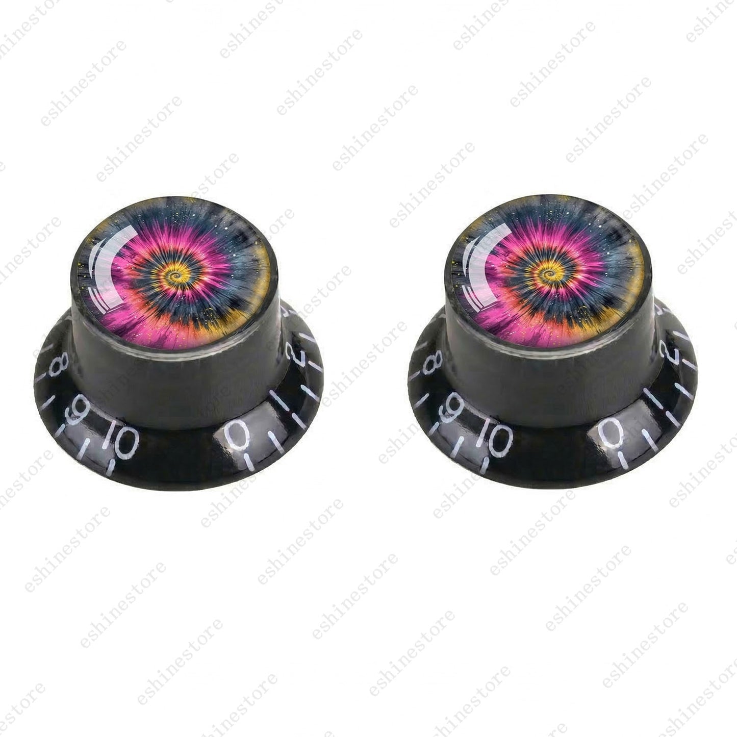 Guitar Reflector Knobs with Spiral Tie Dye Cap Top Hat Knob for Les Paul SG - 07