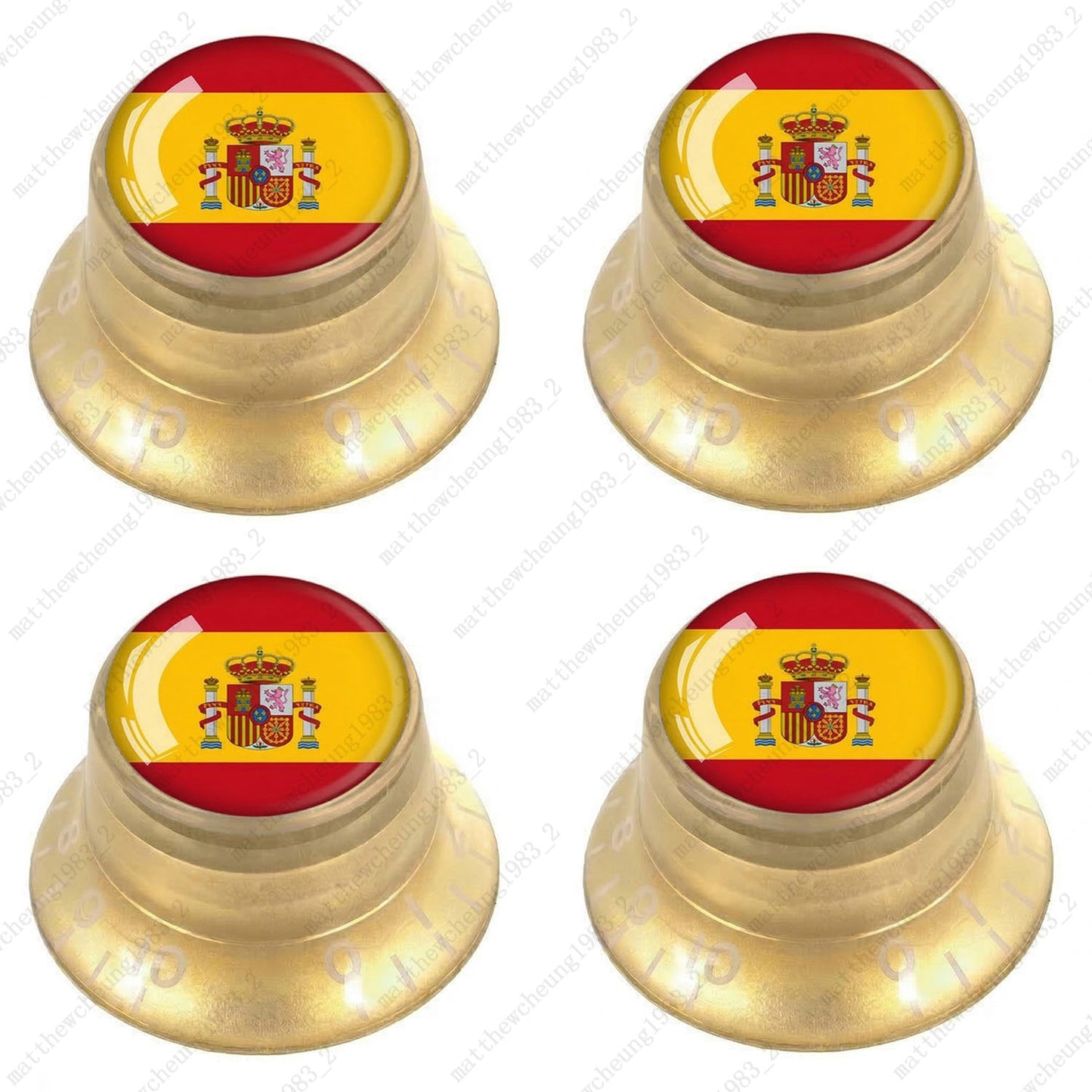4Pcs Gold Guitar Reflector Knos For Les Paul SG -10 National Flag Options