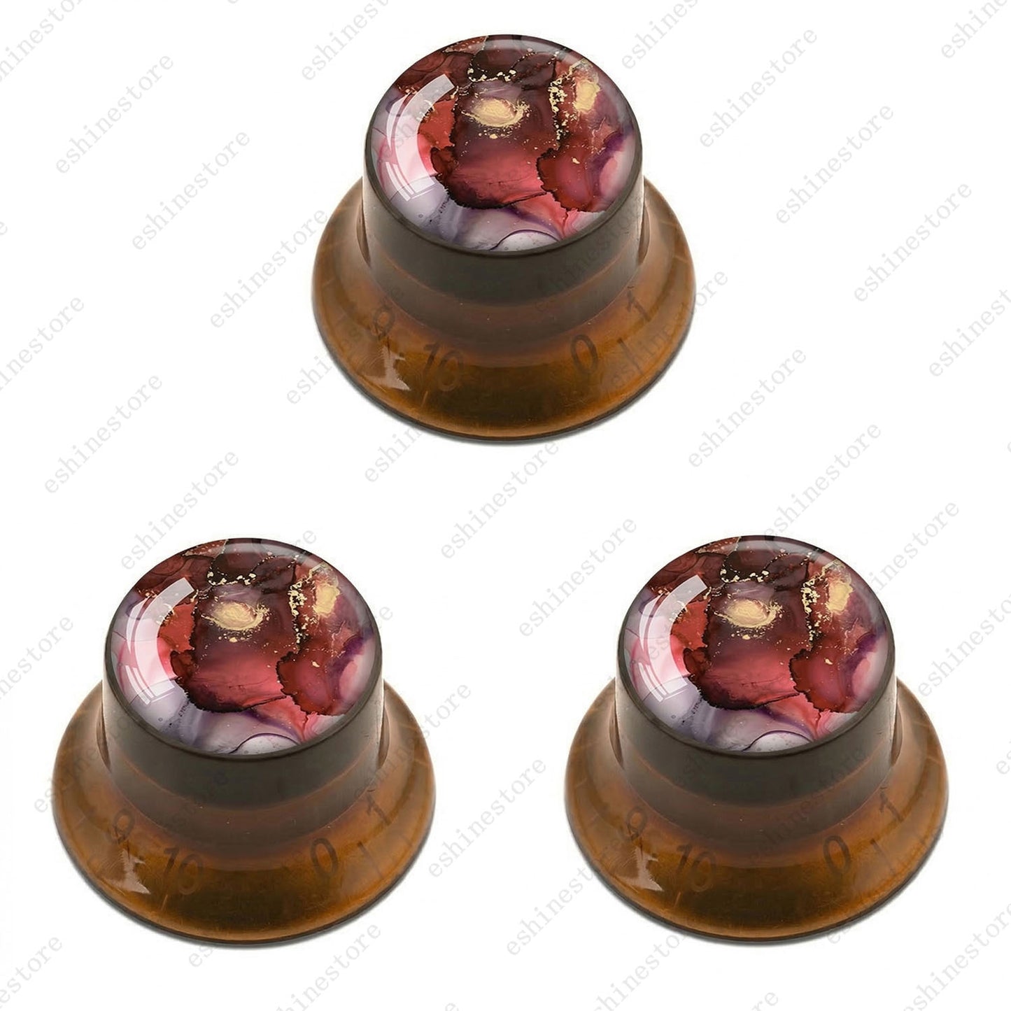 Guitar Reflector Knobs with Abstract Art Cap Top Hat Knobs for Les Paul SG - 07