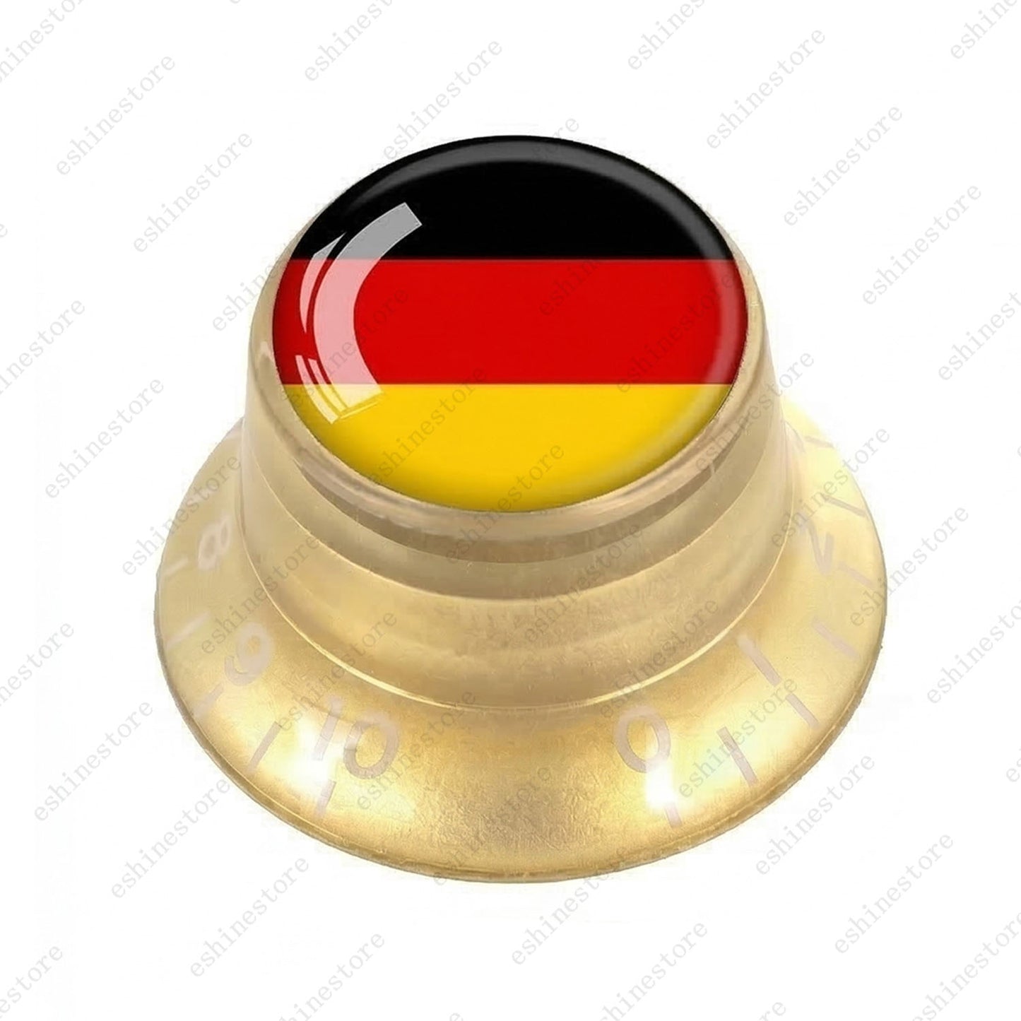 Guitar Reflector Knobs w/ Germany Flag Design Cap Top Hat Knobs for Les Paul SG