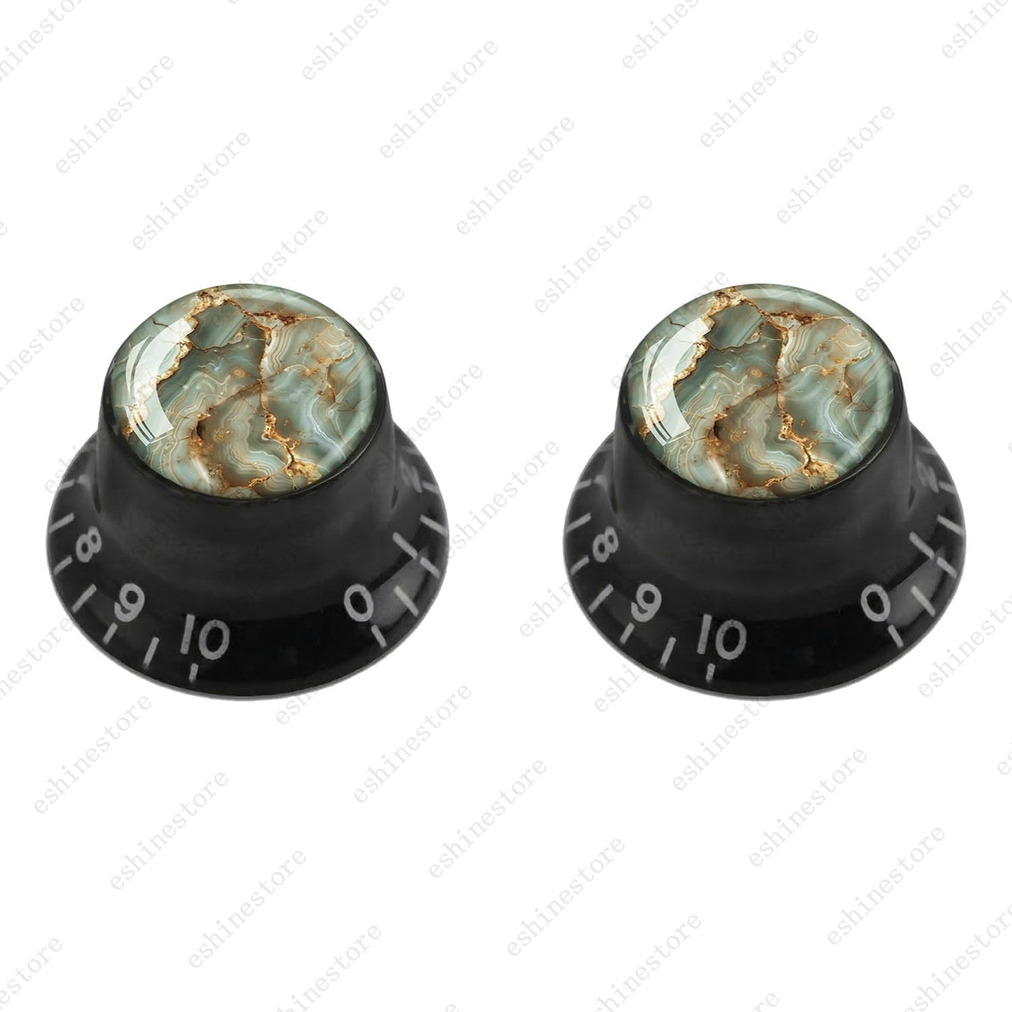 Guitar Reflector Knobs with Marble Texture Cap Top Hat Knob for Les Paul SG - 09