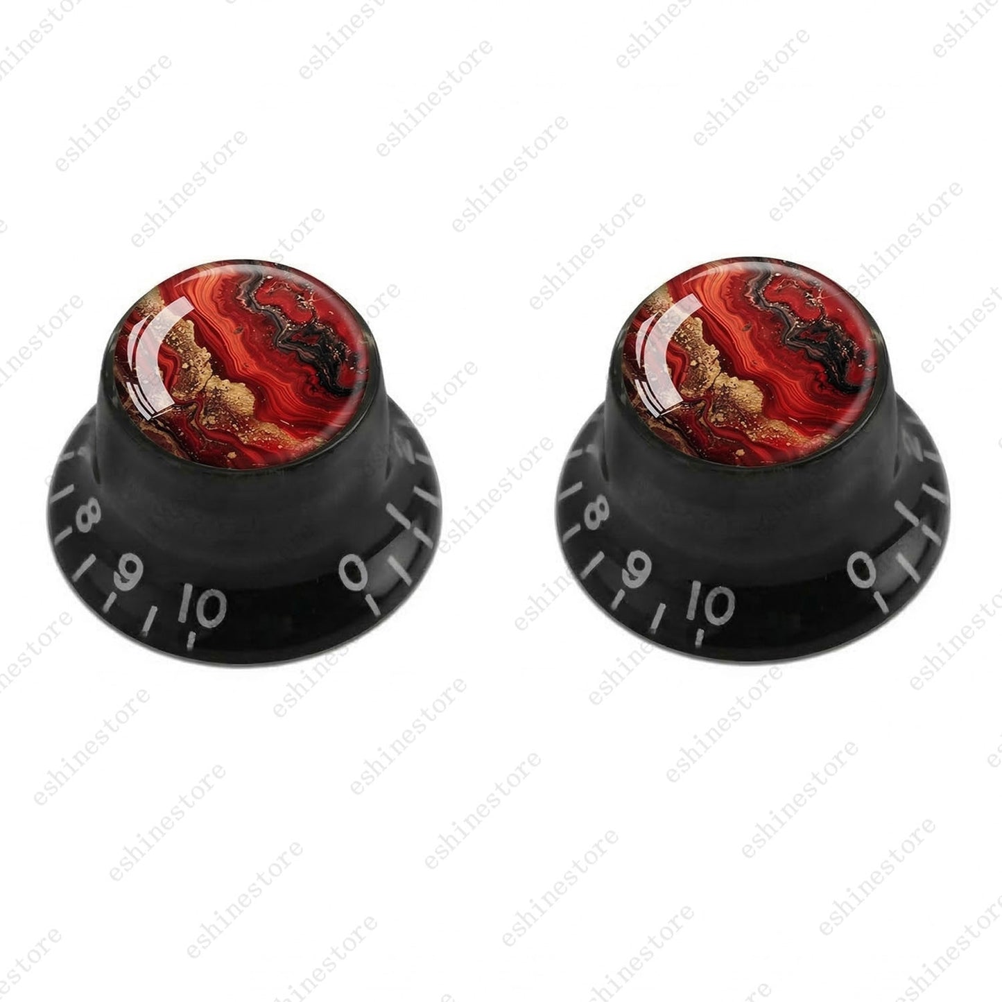 Guitar Reflector Knobs with Abstract Art Cap Top Hat Knobs for Les Paul SG - 08