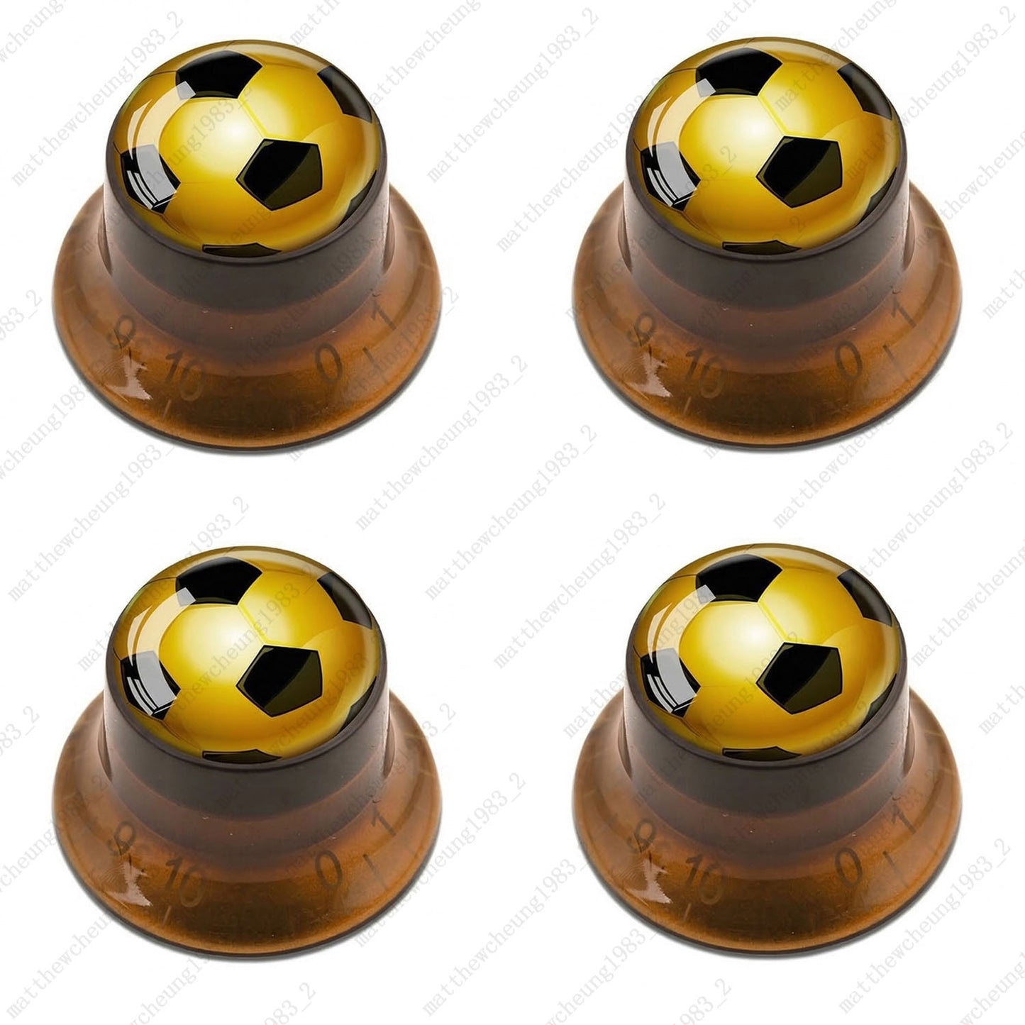 4Pcs Amber Guitar Reflector Knobs For Les Paul SG  - 10 Ball Styles Available