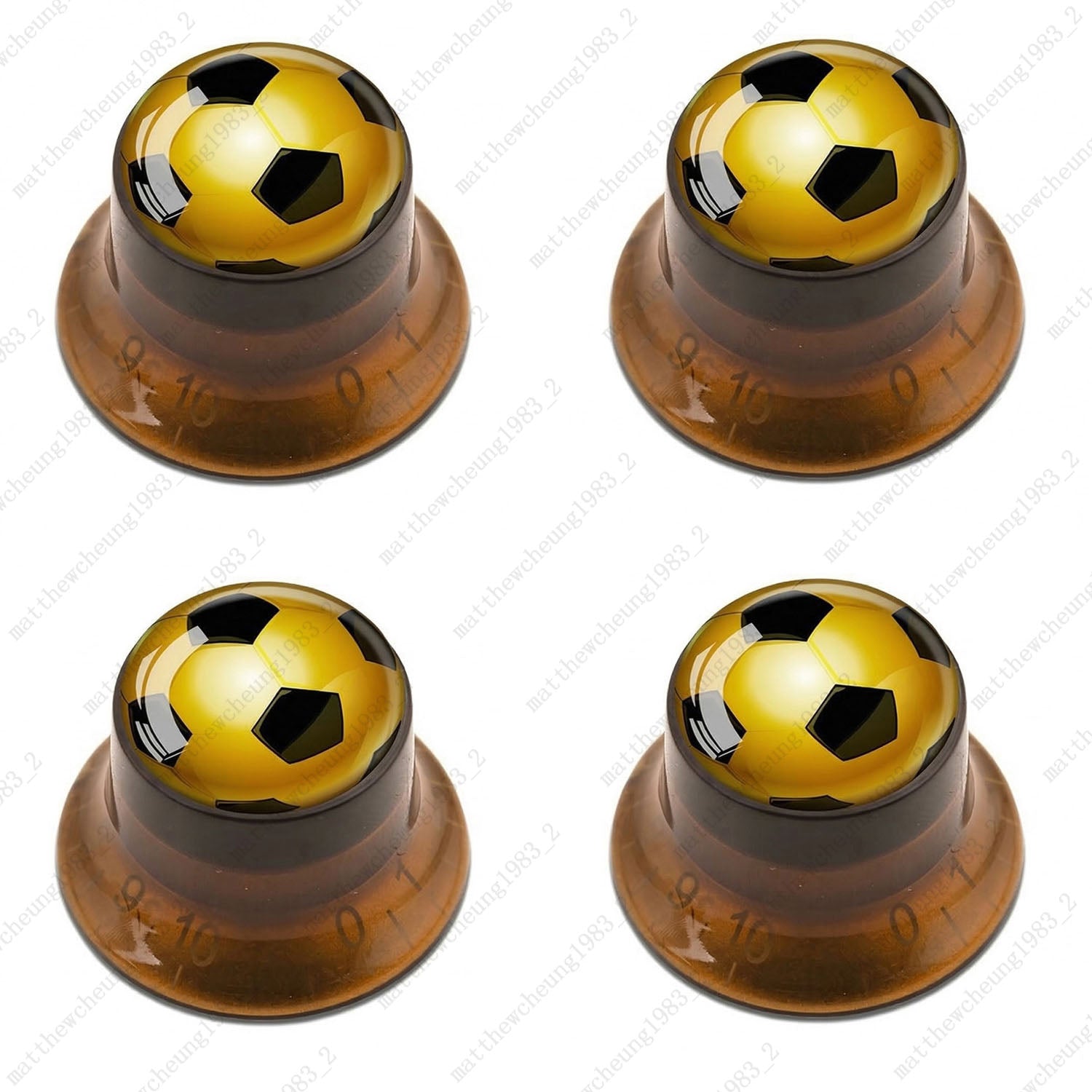 4Pcs Amber Guitar Reflector Knobs For Les Paul SG  - 10 Ball Styles Available