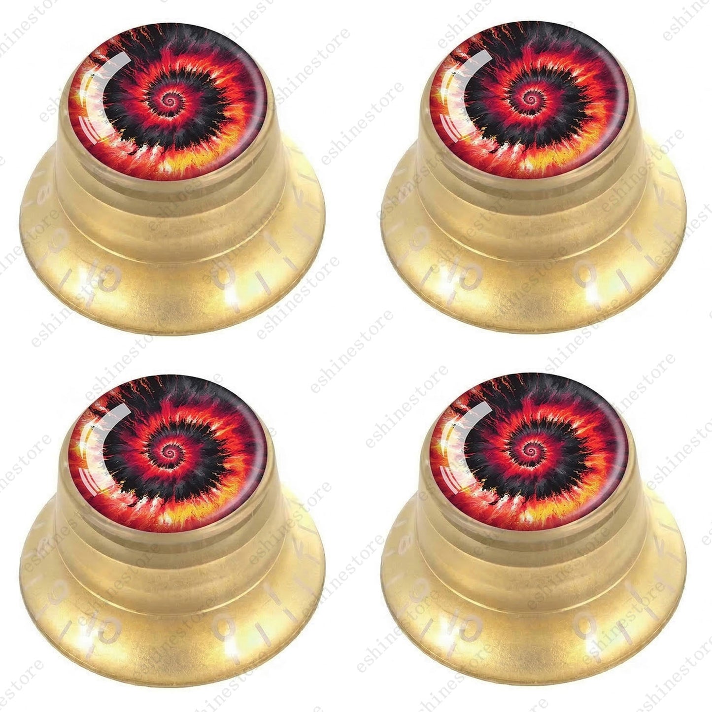 Guitar Reflector Knobs with Spiral Tie Dye Cap Top Hat Knob for Les Paul SG - 02