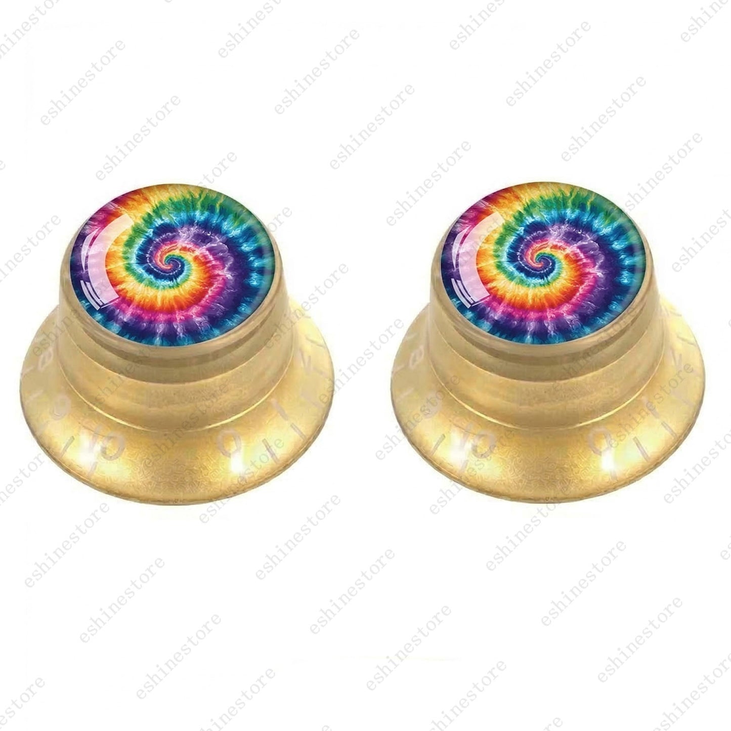 Guitar Reflector Knobs with Spiral Tie Dye Cap Top Hat Knob for Les Paul SG - 04
